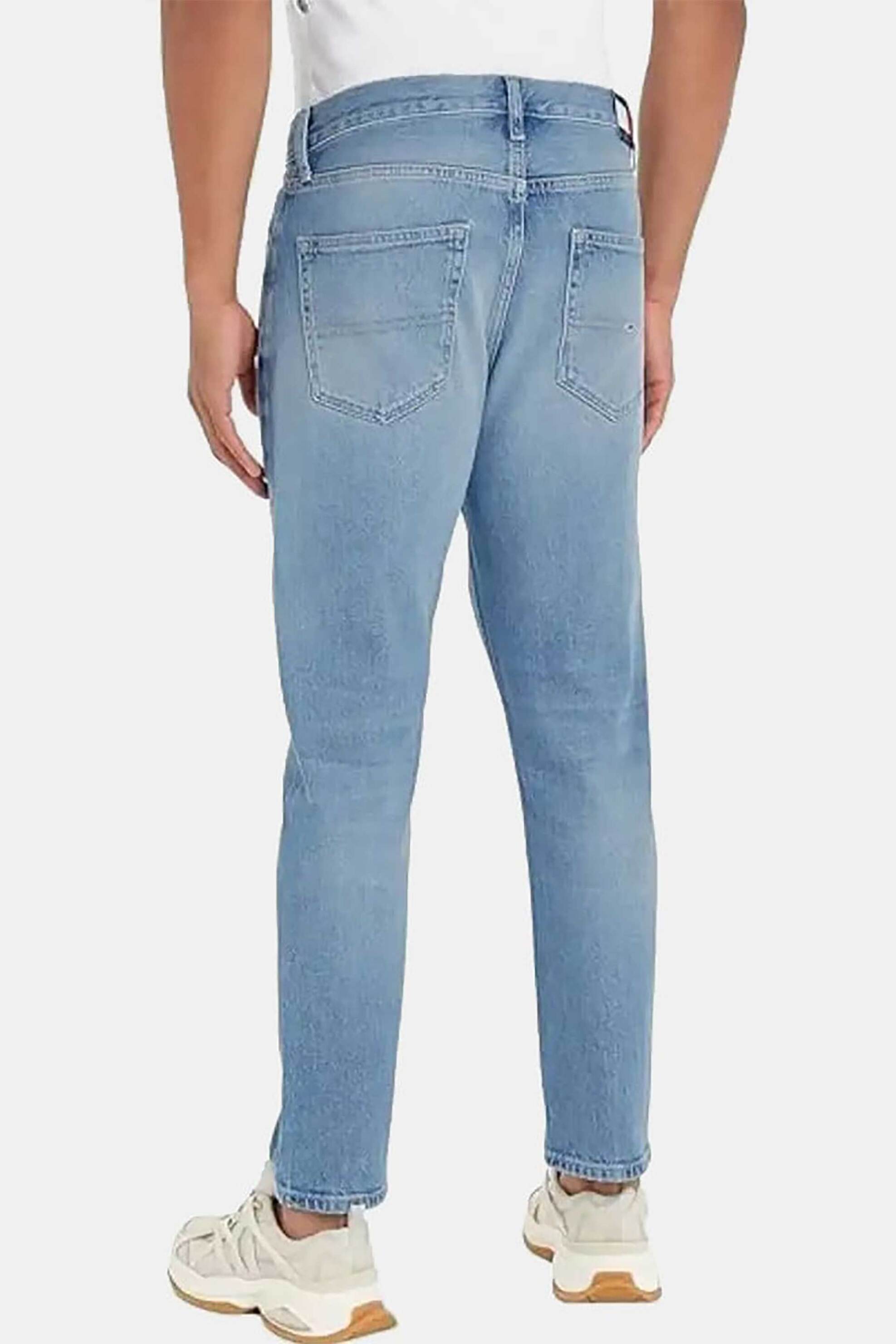 Tommy Jeans Ανδρικό Τζιν Παντελόνι Πεντάτσεπο με Logo Patch Regular Fit - Dm0Dm20200 Denim Blue Ανοιχτό