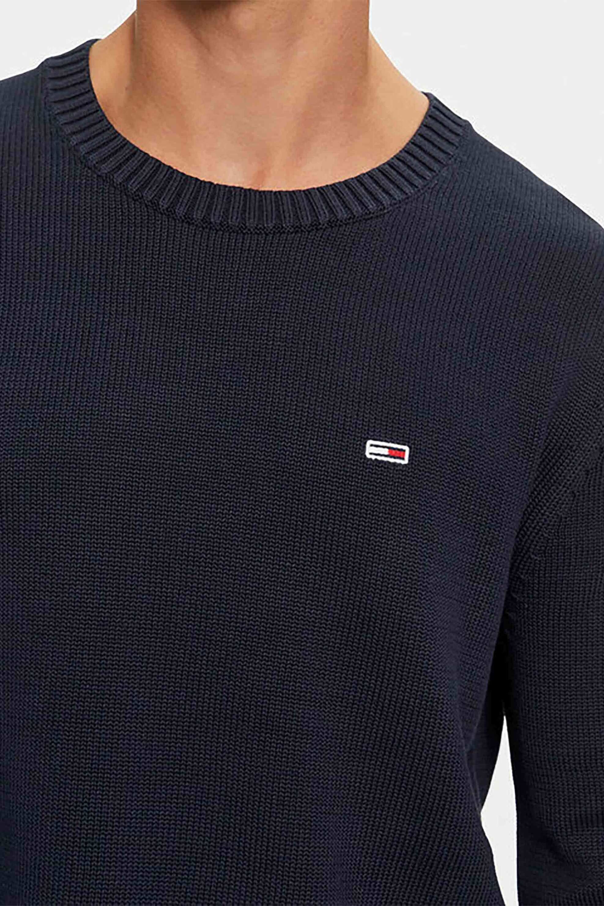 Tommy Jeans ανδρικό πουλόβερ με λογότυπο Slim Fit - DM0DM18370 Μπλε Σκούρο φωτογραφία