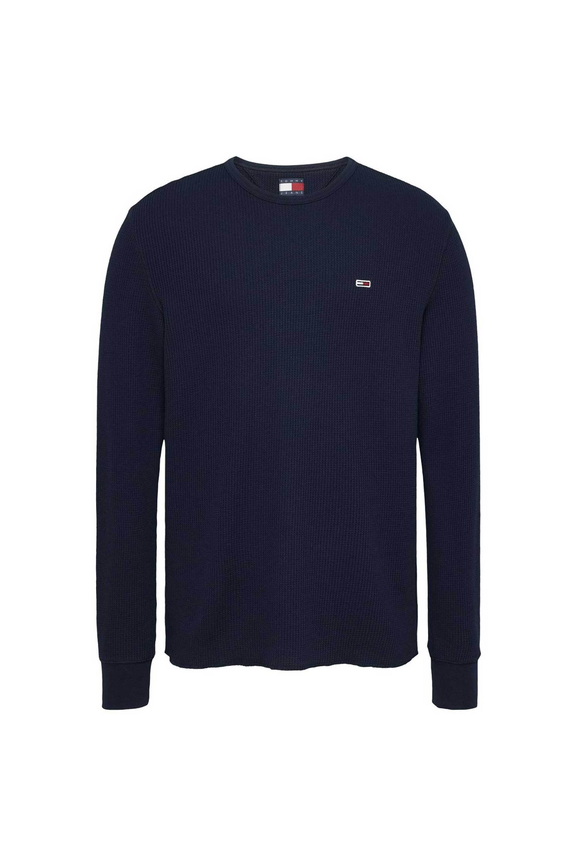 Tommy Jeans ανδρικό πουλόβερ με λογότυπο Slim Fit - DM0DM20688 Μπλε Σκούρο