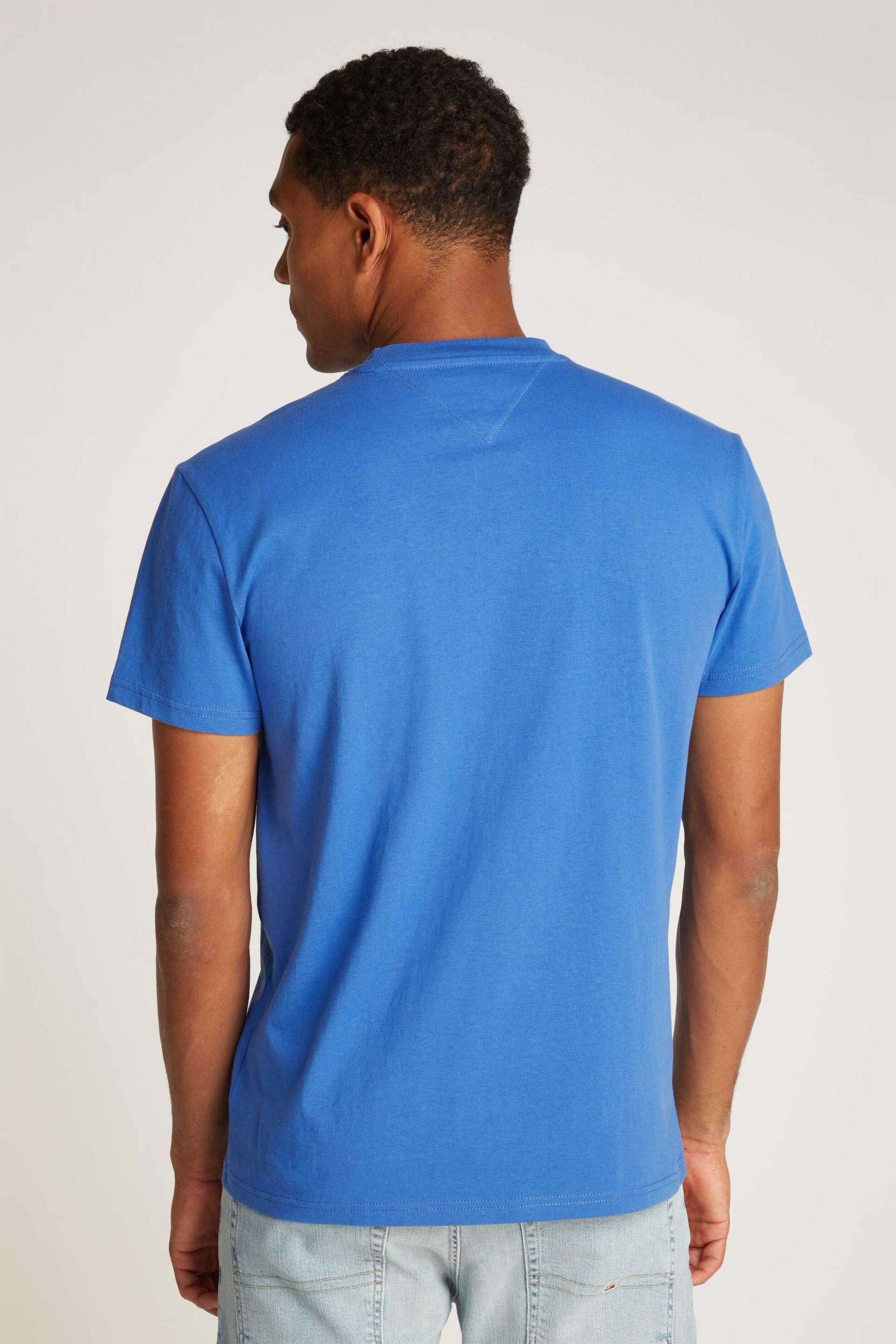 Tommy Jeans Ανδρικό T-Shirt με Λογότυπο Regular Fit - Dm0Dm20744 Μπλε