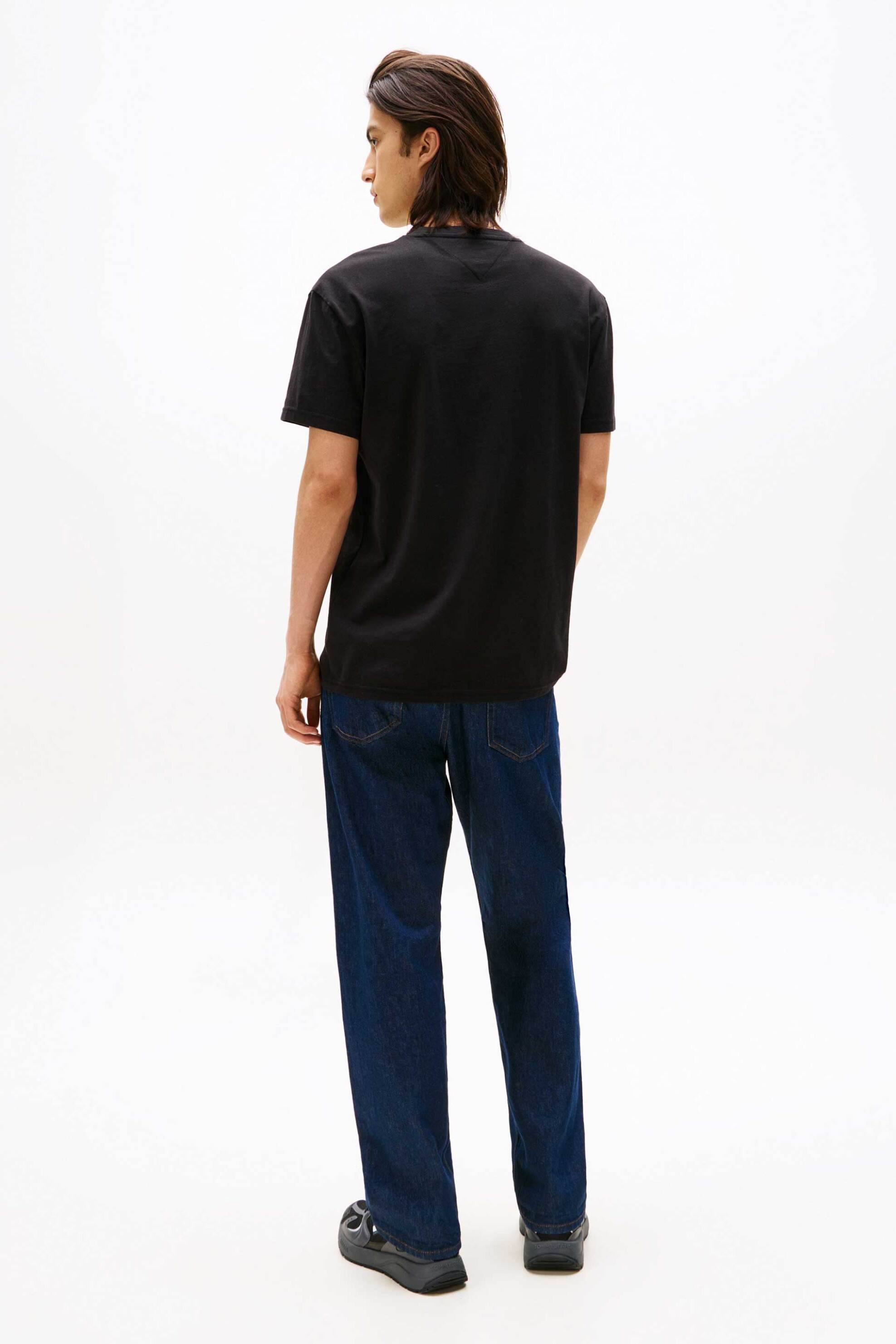 Tommy Jeans Ανδρικό T-Shirt με Λογότυπο Regular Fit - Dm0Dm20744 Μαύρο