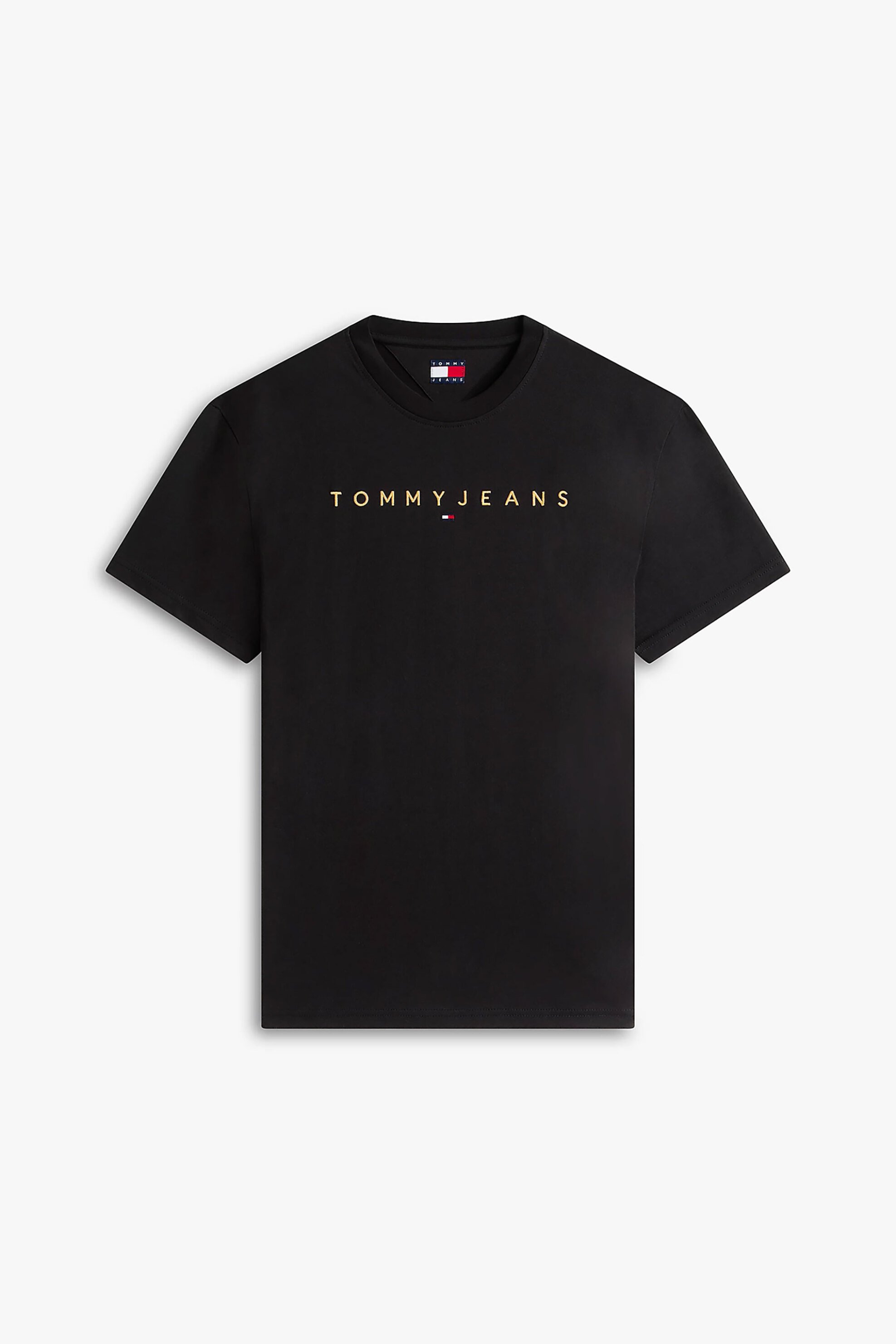Tommy Jeans Ανδρικό T-Shirt με Λογότυπο Regular Fit - Dm0Dm20744 Μαύρο Κόκκινο