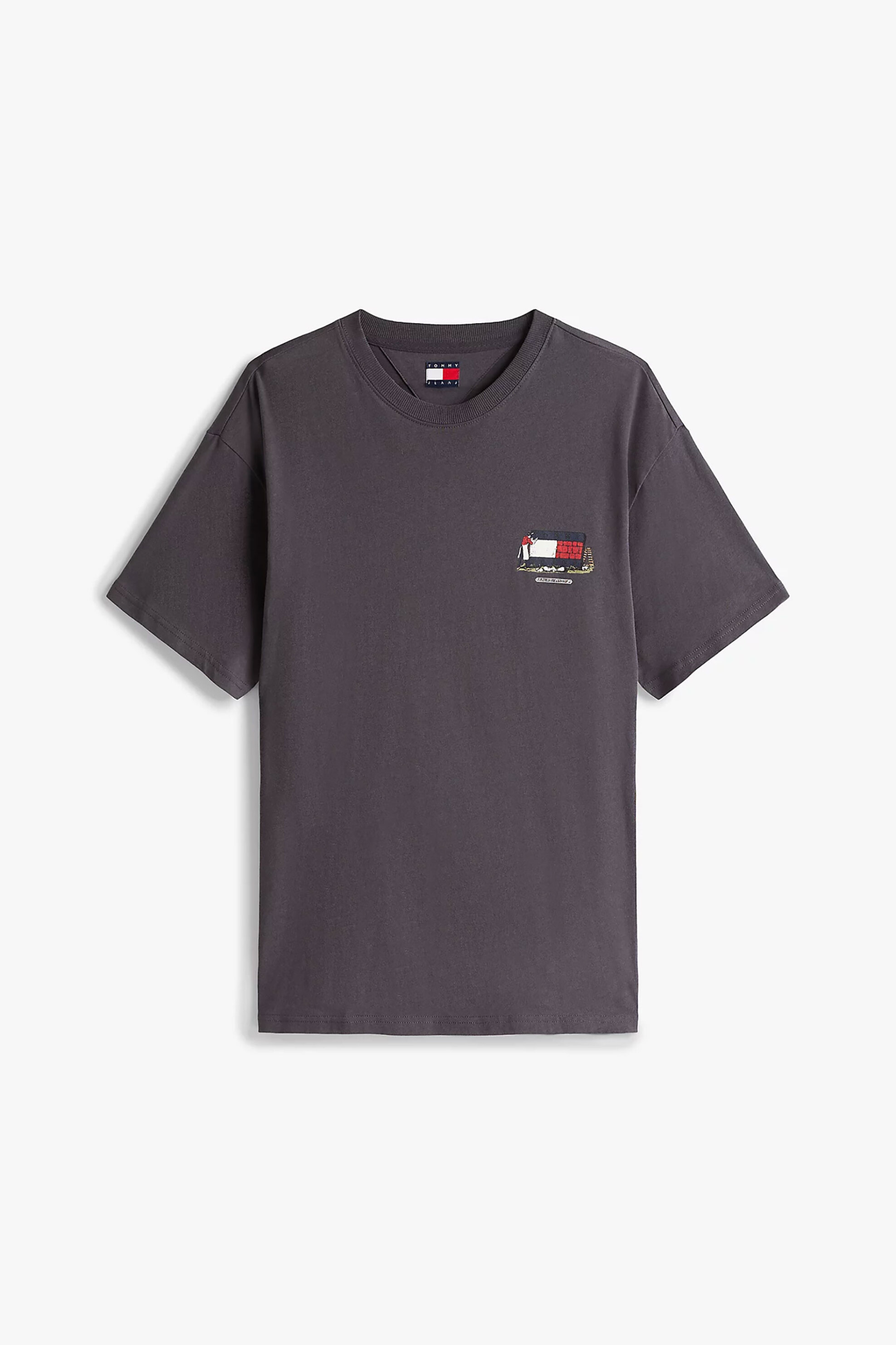 Tommy Jeans Ανδρικό T-Shirt με Λογότυπο Relaxed Fit - Dm0Dm20351 Ανθρακί