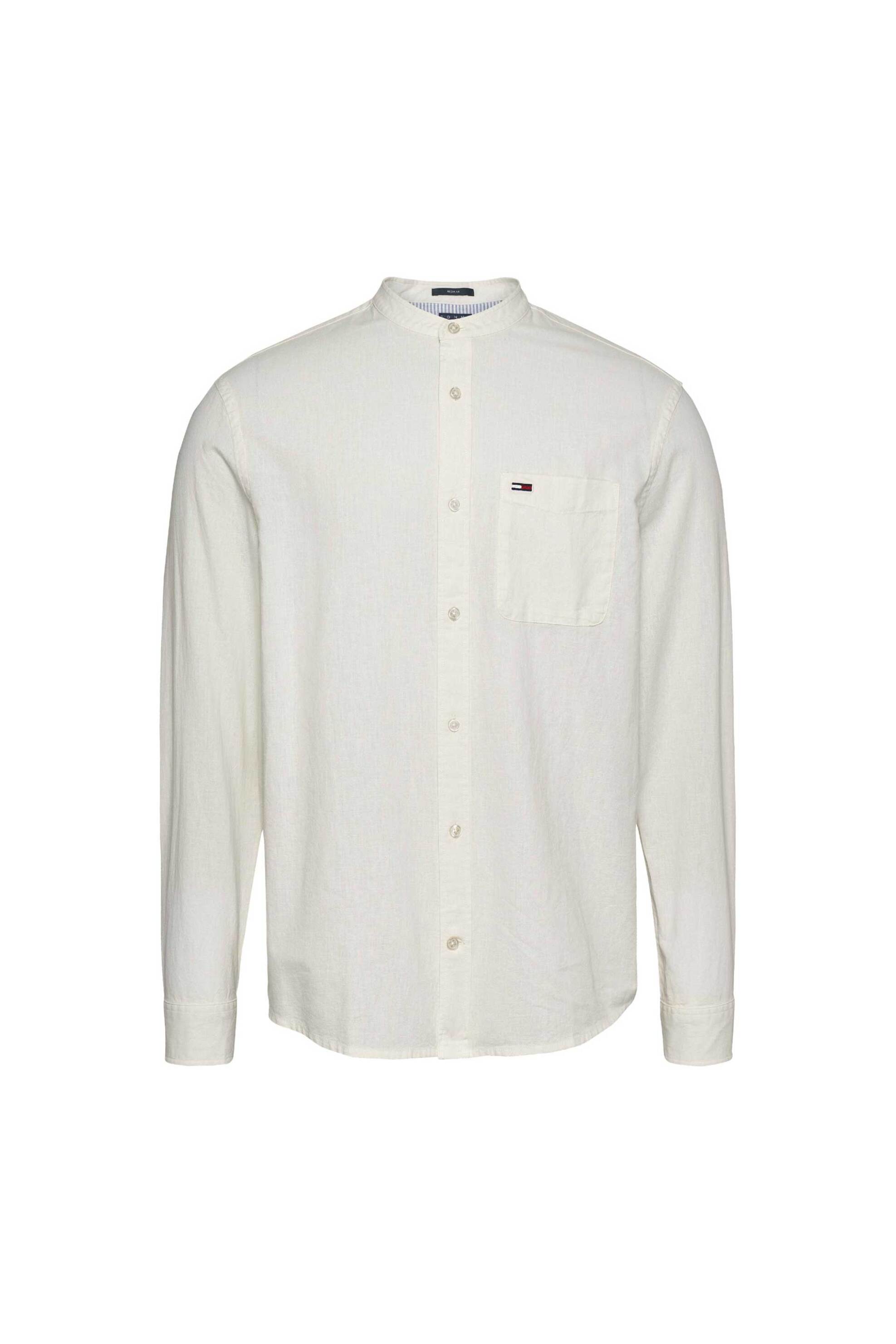 Tommy Jeans ανδρικό πουκάμισο μονόχρωμο Regular Fit - DM0DM20876 Εκρού