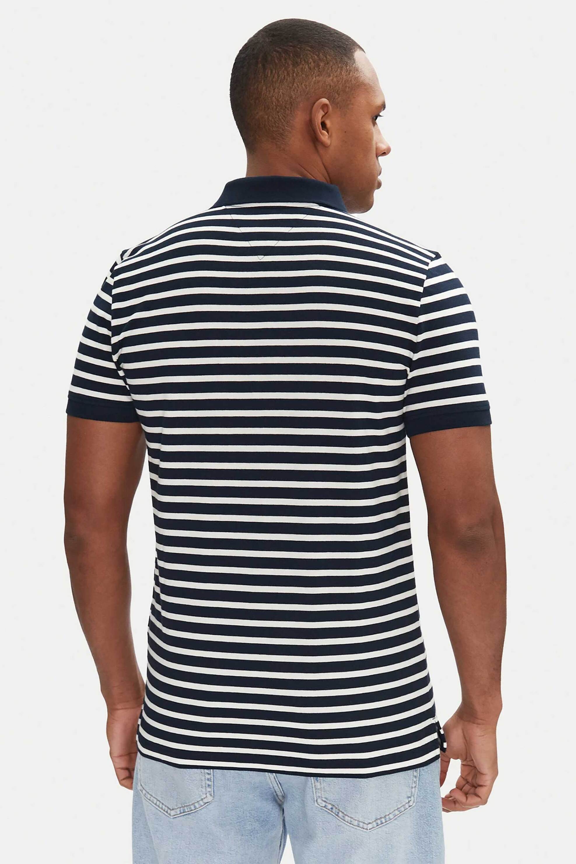 Tommy Jeans Ανδρική Μπλούζα Πόλο Μονόχρωμη Slim Fit - Dm0Dm20676 Μπλε Σκούρο