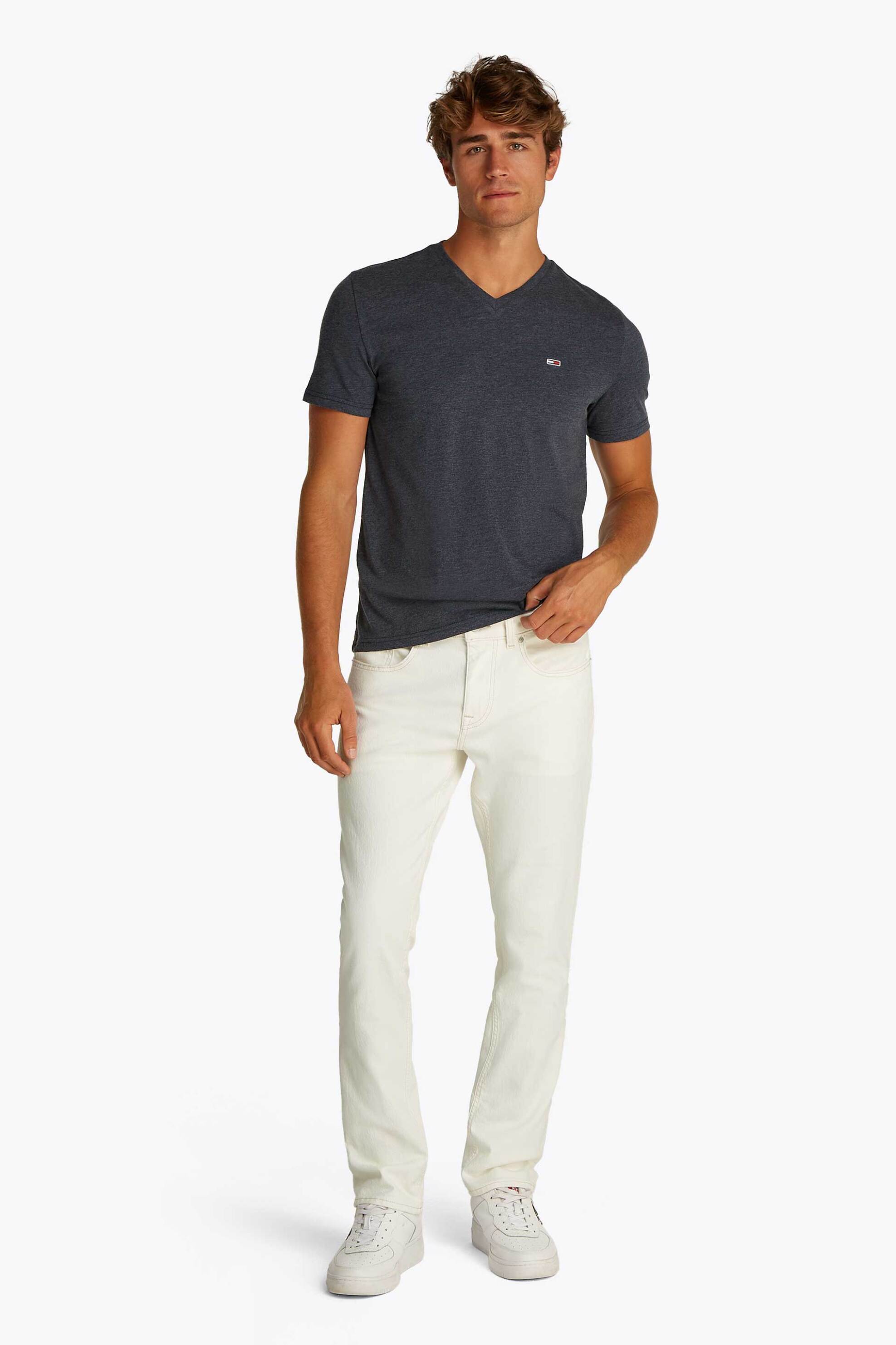 Tommy Jeans ανδρικό τζιν παντελόνι πεντάτσεπο Slim Fit ''Scanton'' - DM0DM20980 Λευκό
