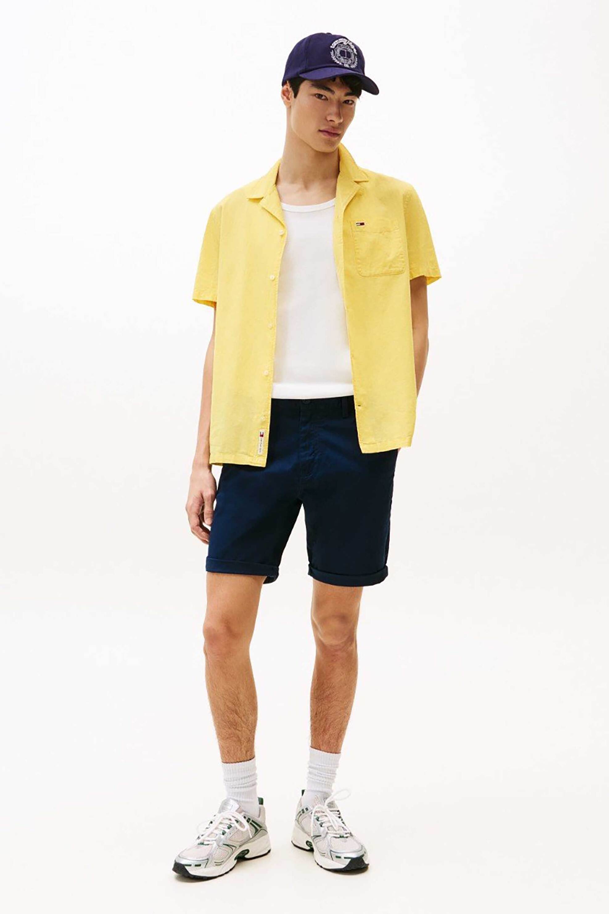 Tommy Jeans ανδρική βερμούδα chino Slim Fit - DM0DM21950 Μπλε Σκούρο