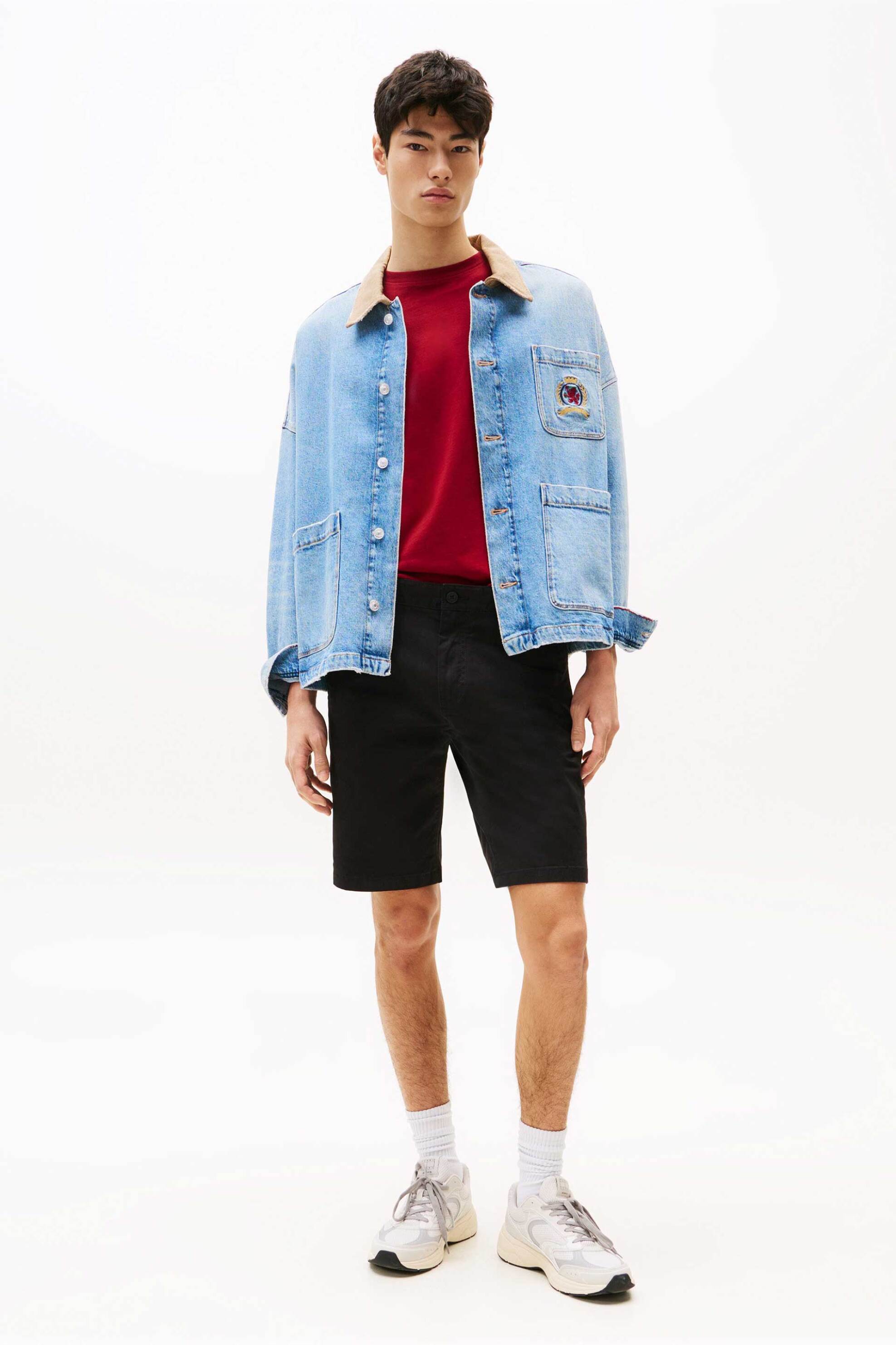 Tommy Jeans ανδρική βερμούδα chino Slim Fit - DM0DM21950 Μαύρο