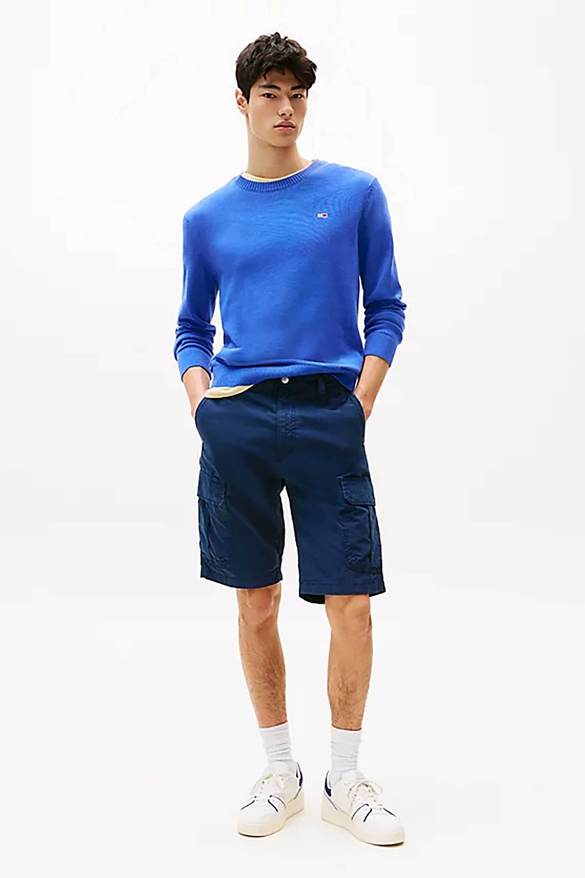 Tommy Jeans ανδρική βερμούδα cargo Straight Fit "Otis" - DM0DM21952 Μπλε Σκούρο