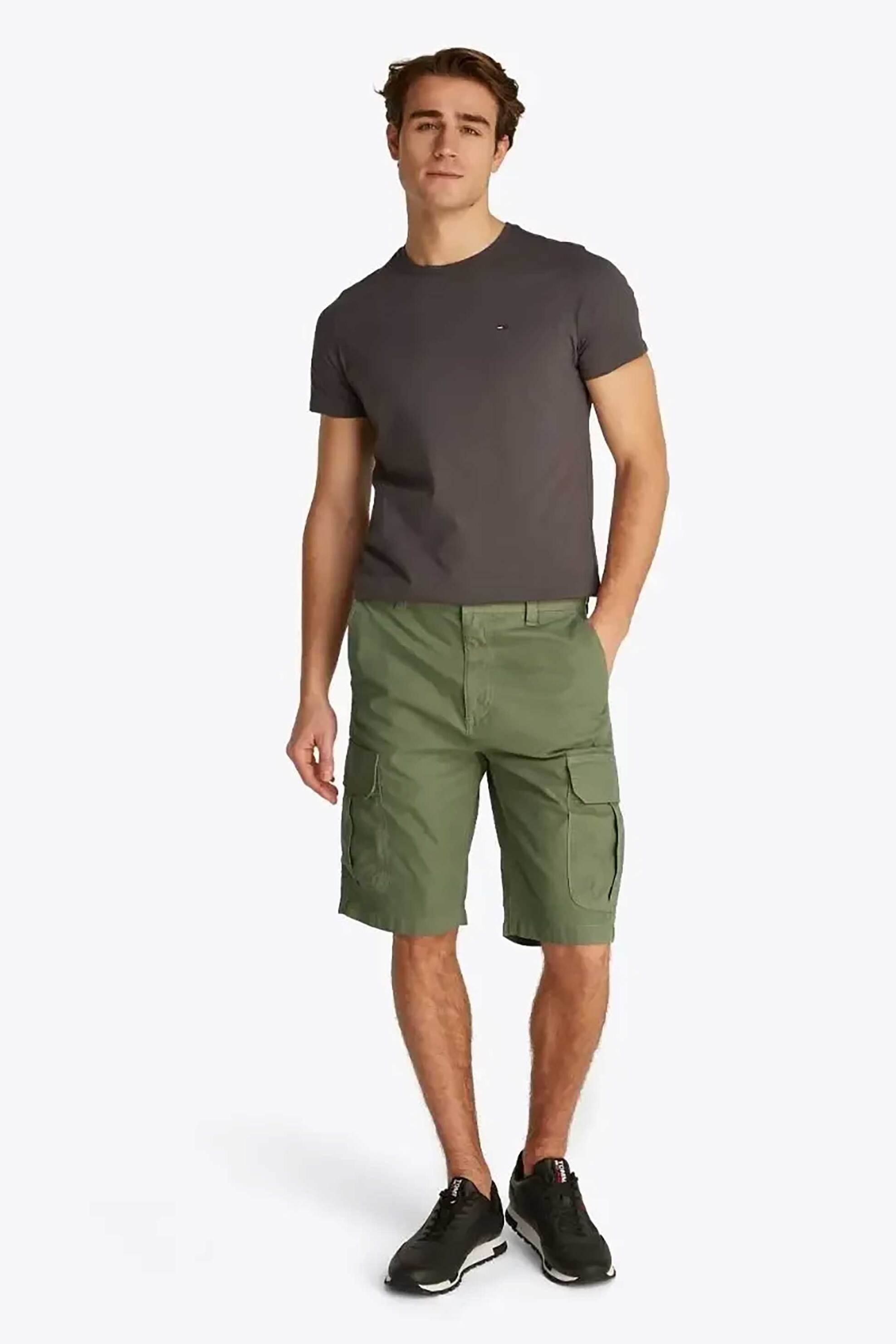 Tommy Jeans ανδρική βερμούδα cargo Straight Fit "Otis" - DM0DM21952 Λαδί
