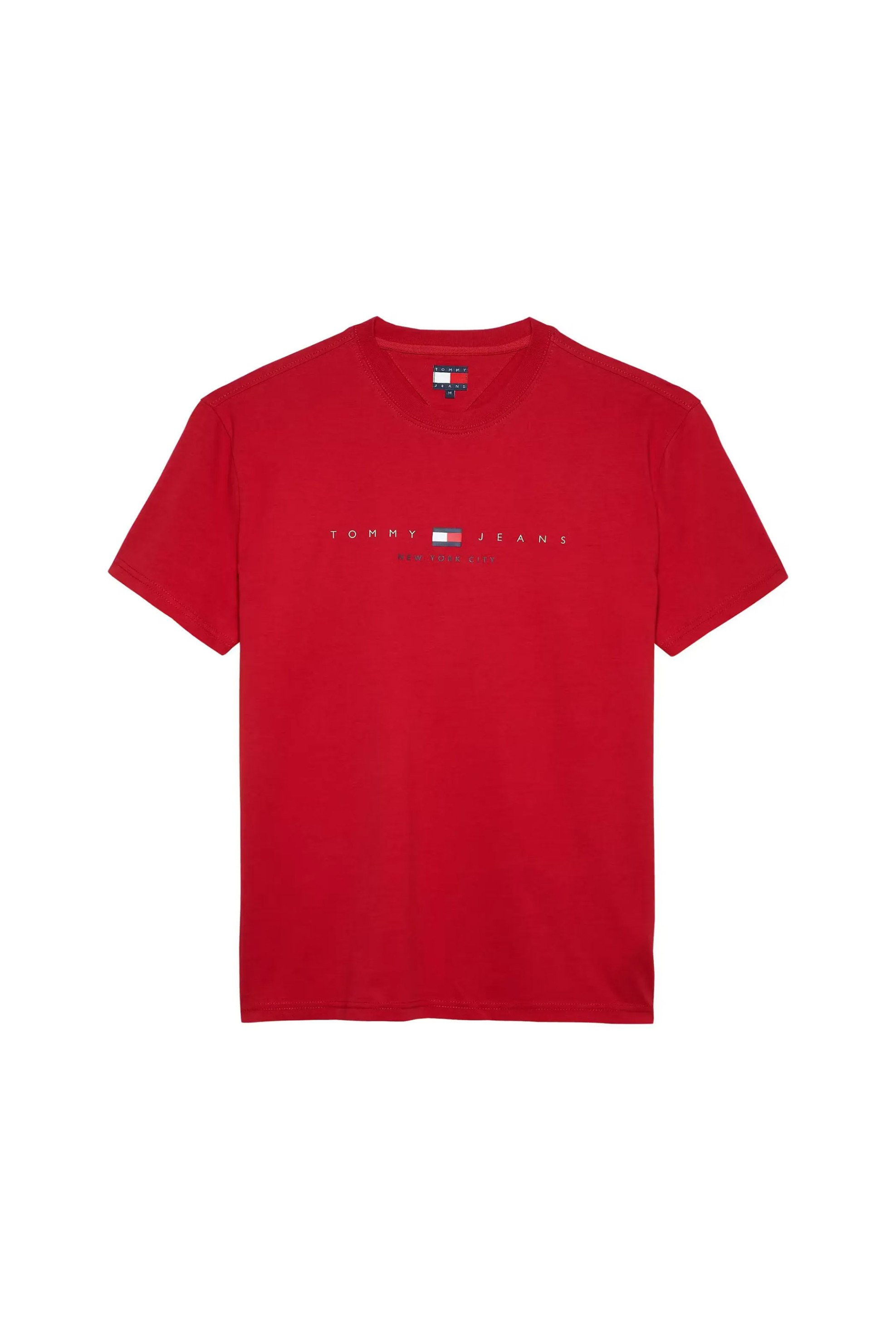 Tommy Jeans ανδρικό T-shirt με λογότυπο Regular Fit - DM0DM21911 Κόκκινο