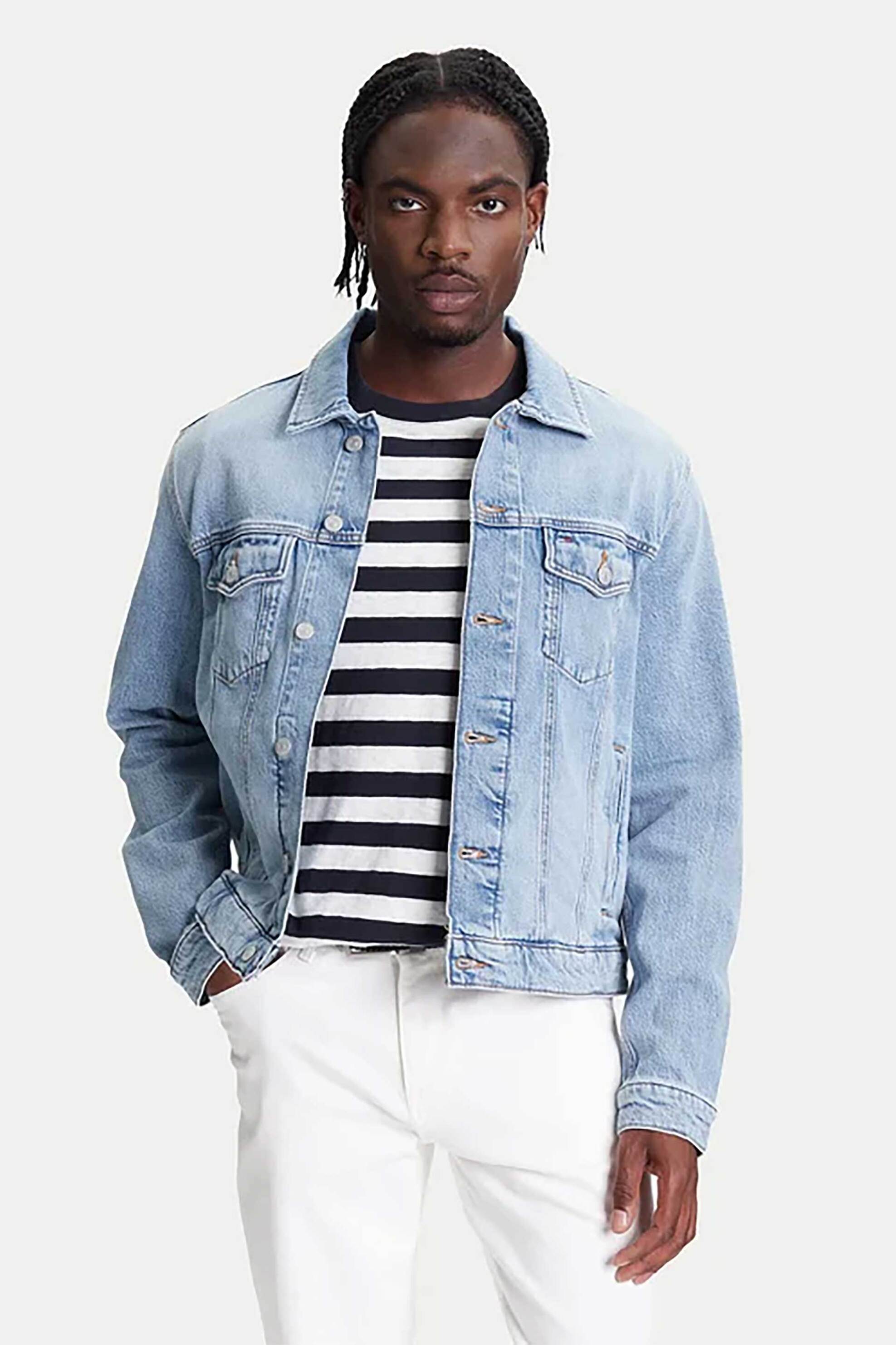 Tommy Jeans ανδρικό denim jacket Regular Fit - DM0DM21916 Denim Blue Ανοιχτό
