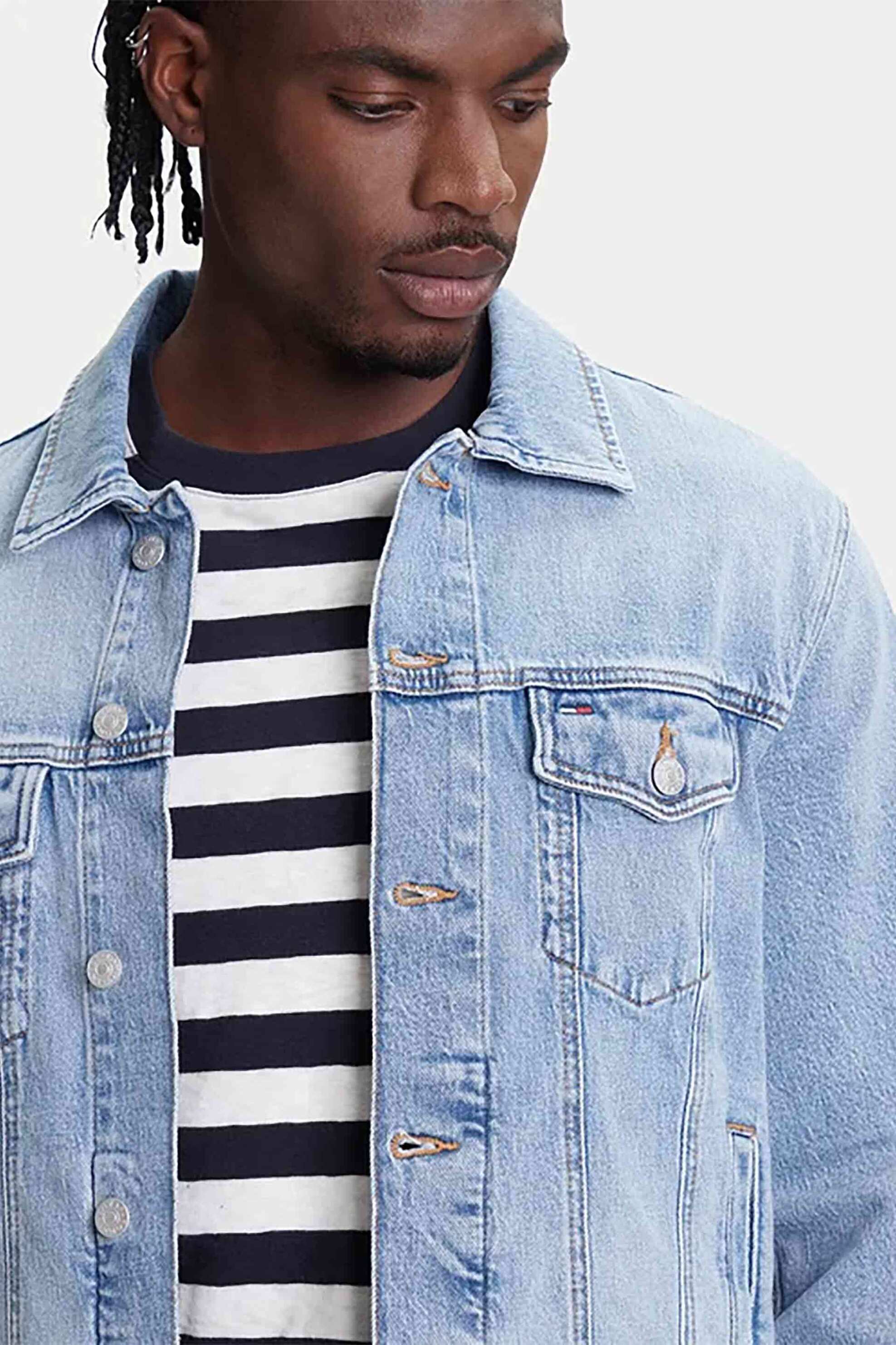 Tommy Jeans ανδρικό denim jacket Regular Fit - DM0DM21916 Denim Blue Ανοιχτό φωτογραφία