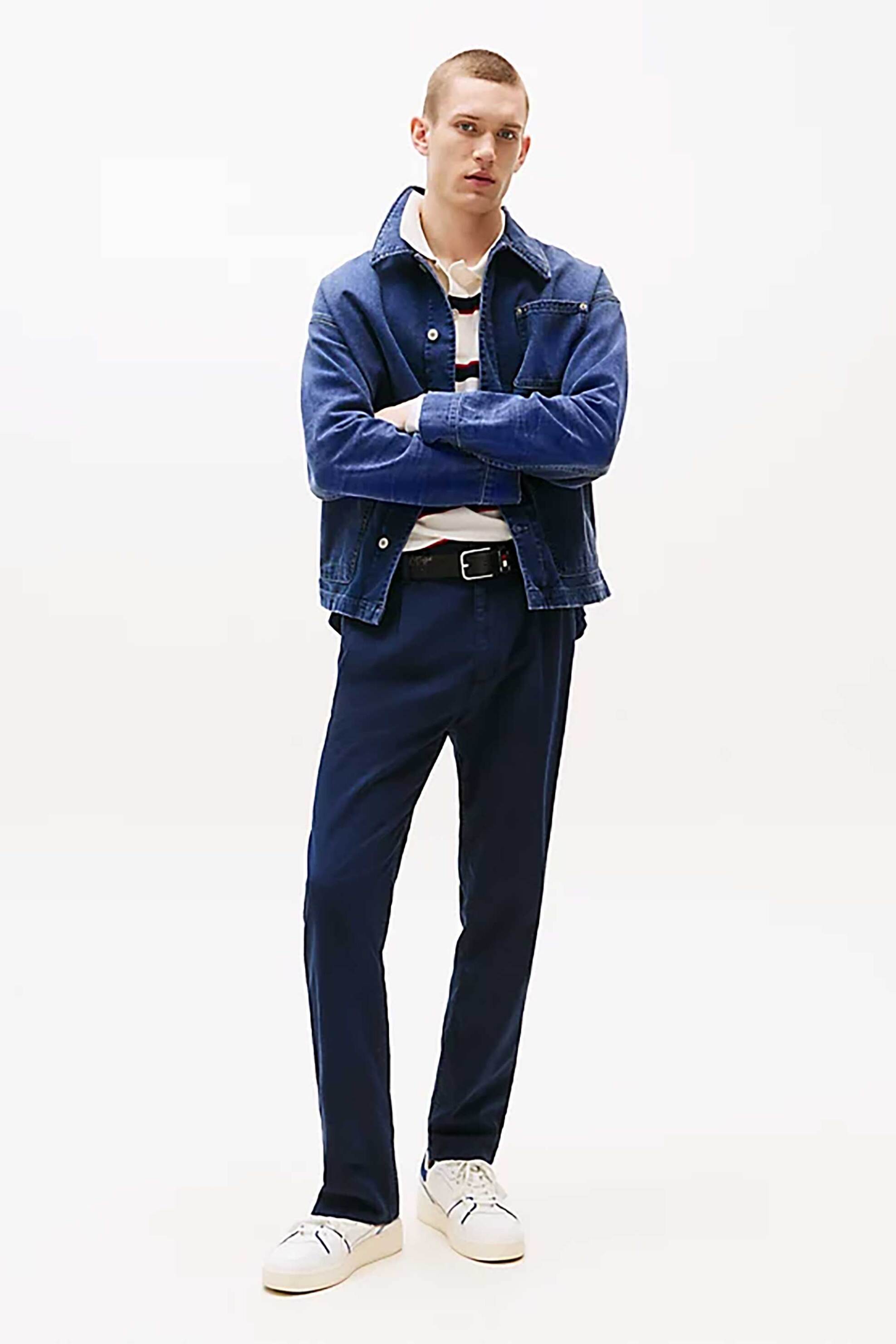 Tommy Jeans ανδρικό παντελόνι με ελαστική μέση Relaxed Fit - DM0DM21705-** Μπλε Σκούρο