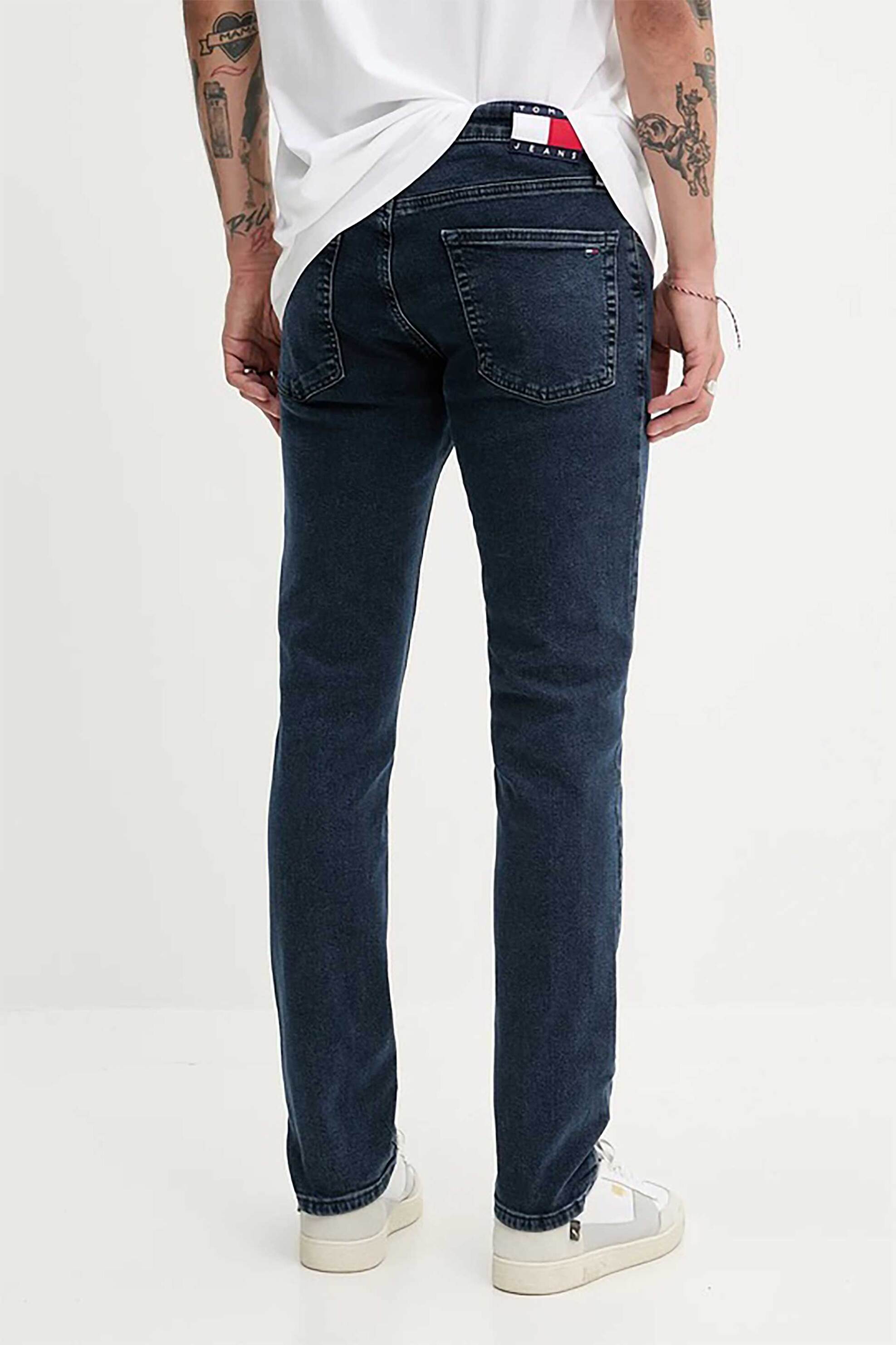 Tommy Jeans Ανδρικό Τζιν Παντελόνι Πεντάτσεπο Straight Fit - Dm0Dm21213-** Denim Blue Σκούρο