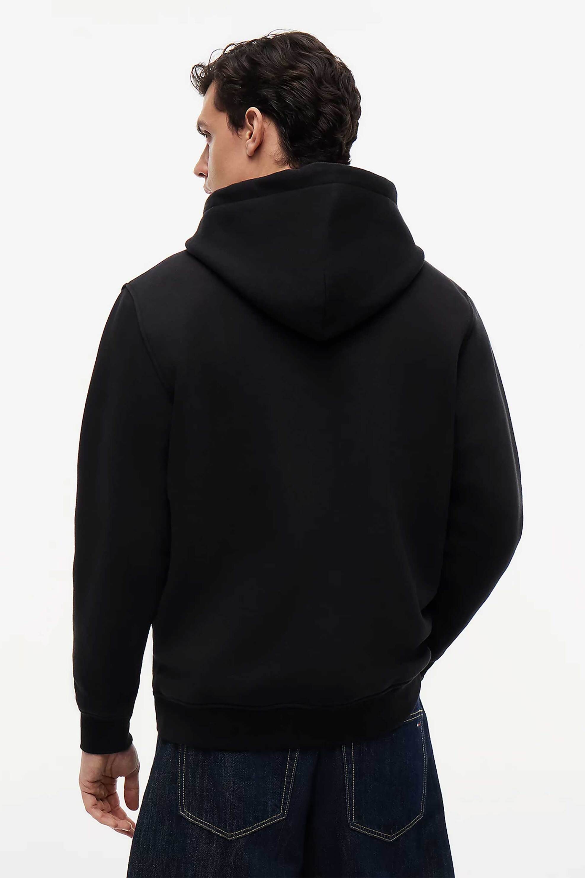 Tommy Jeans Ανδρική Μπλούζα Φούτερ με Κουκούλα Και Λογότυπο Regular Fit - Dm0Dm20746 Μαύρο