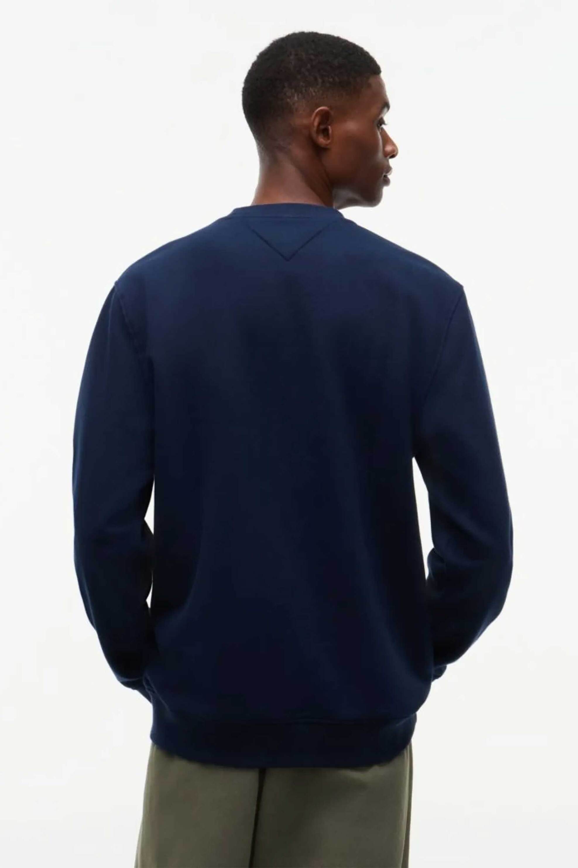 Tommy Jeans Ανδρική Μπλούζα Φούτερ με Λογότυπο Regular Fit - Dm0Dm20249 Σκούρο Μπλε