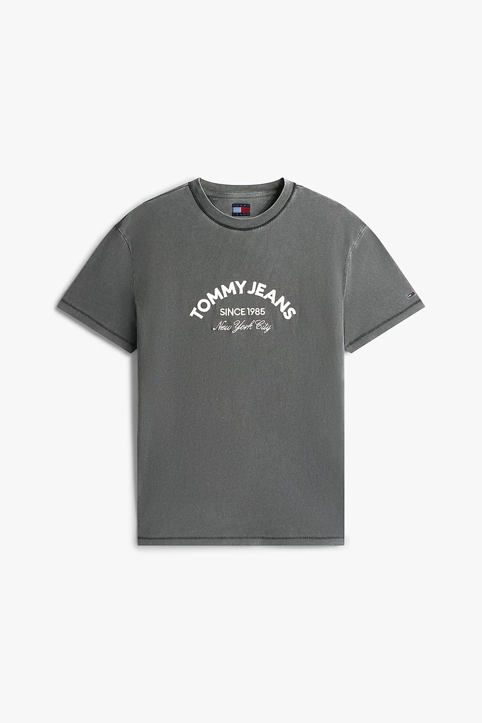 Tommy Jeans Ανδρικό T-Shirt με Logo Print Regular Fit Arch - Dm0Dm22328 Μαύρο