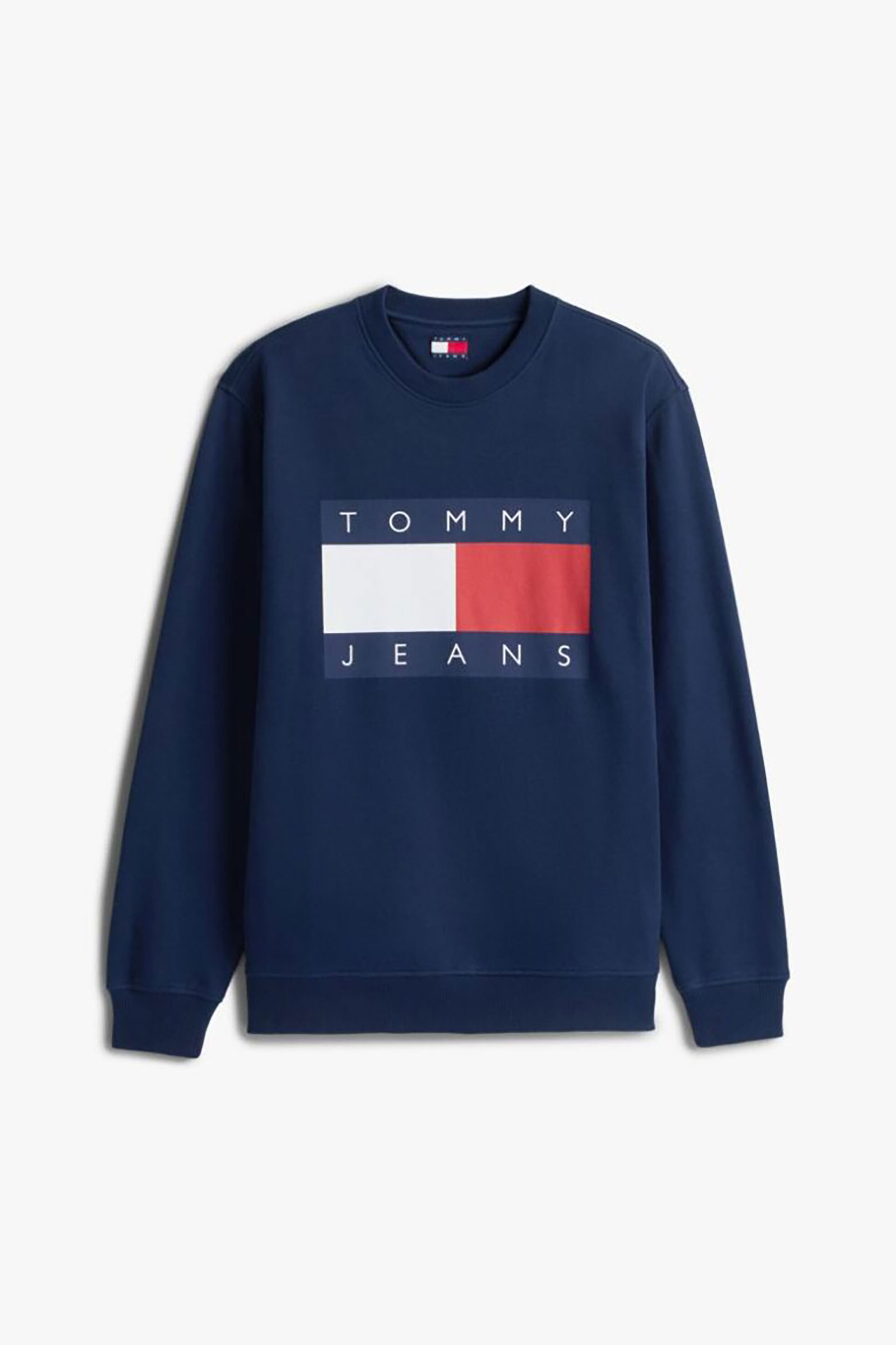 Tommy Jeans Ανδρική Μπλούζα Φούτερ με Λογότυπο Regular Fit - Dm0Dm22643 Μπλε Σκούρο