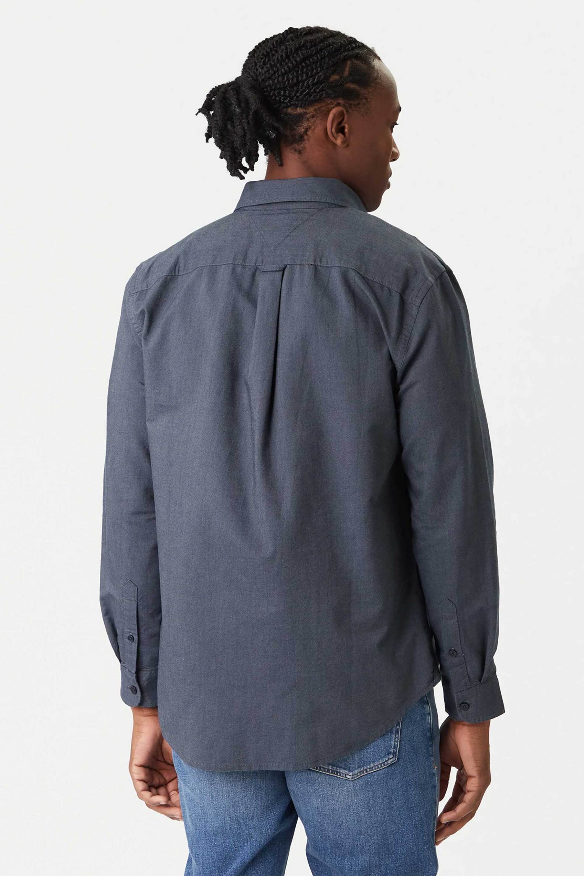 Tommy Jeans Ανδρικό Πουκάμισο με Λογότυπο Regular Fit - Dm0Dm22836 Μπλε Σκούρο