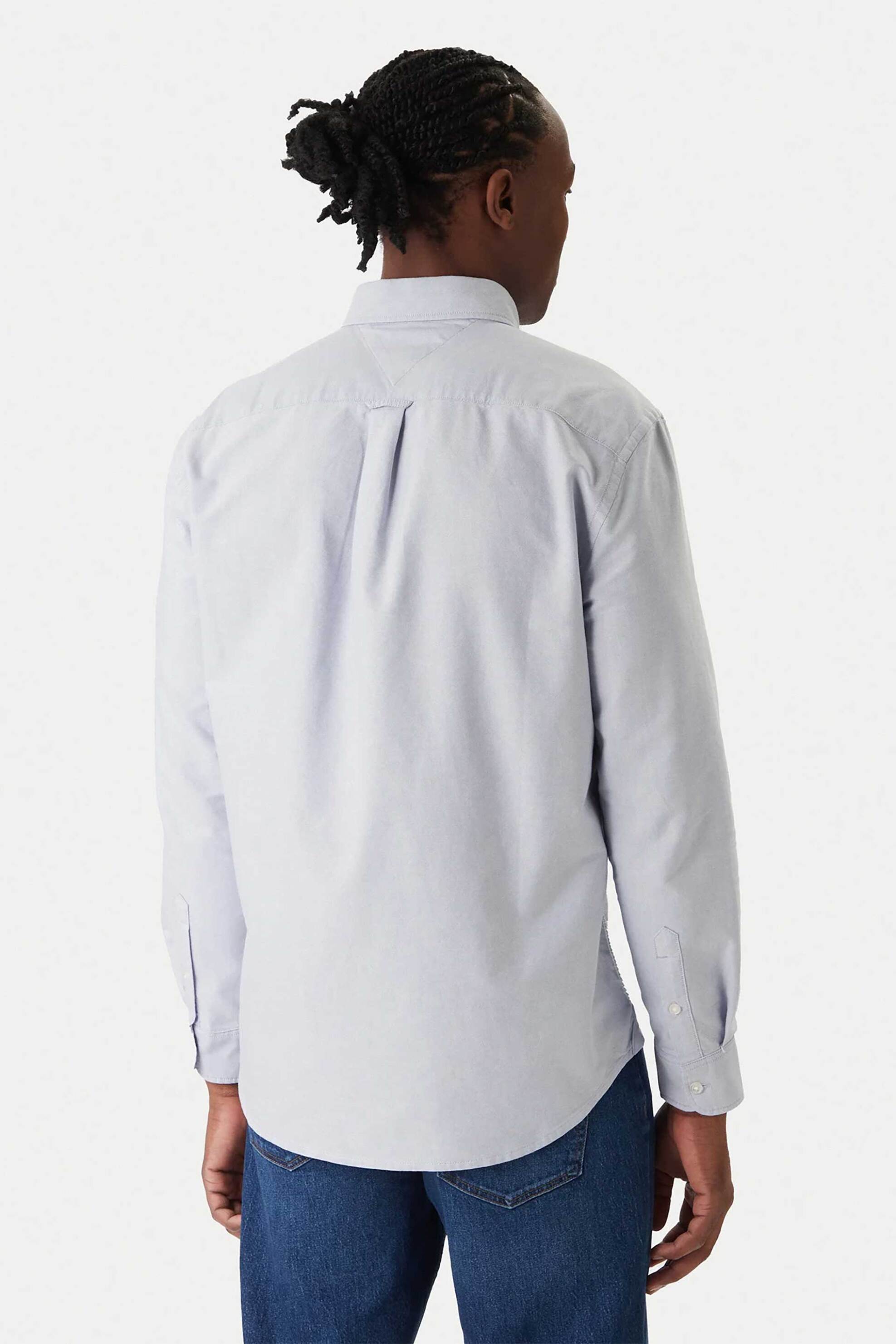 Tommy Jeans Ανδρικό Πουκάμισο με Λογότυπο Regular Fit - Dm0Dm22836 Μπλε Ανοιχτό