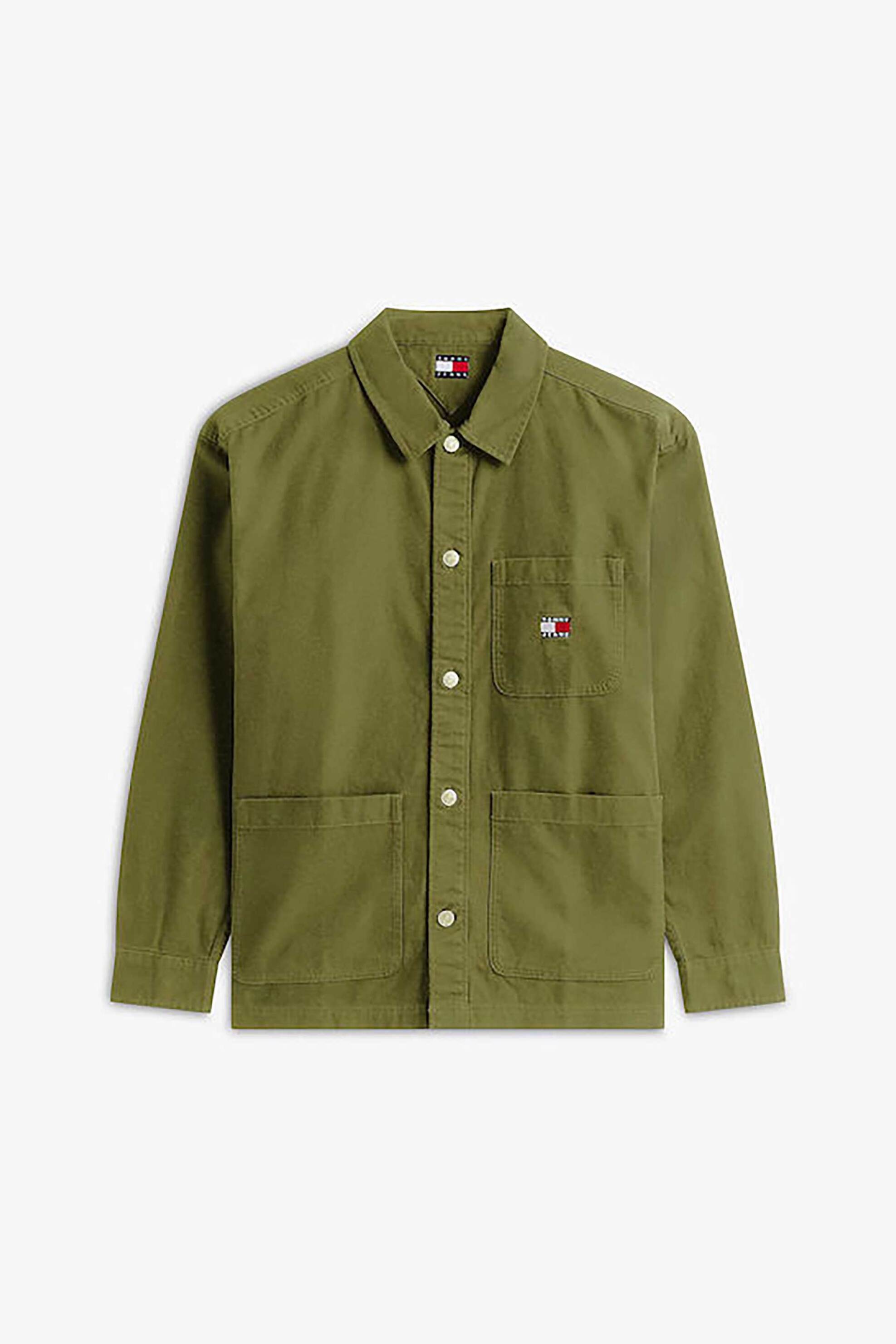 Tommy Jeans ανδρικό πουκάμισο με λογότυπο Regular Fit - DM0DM20236 Λαδί