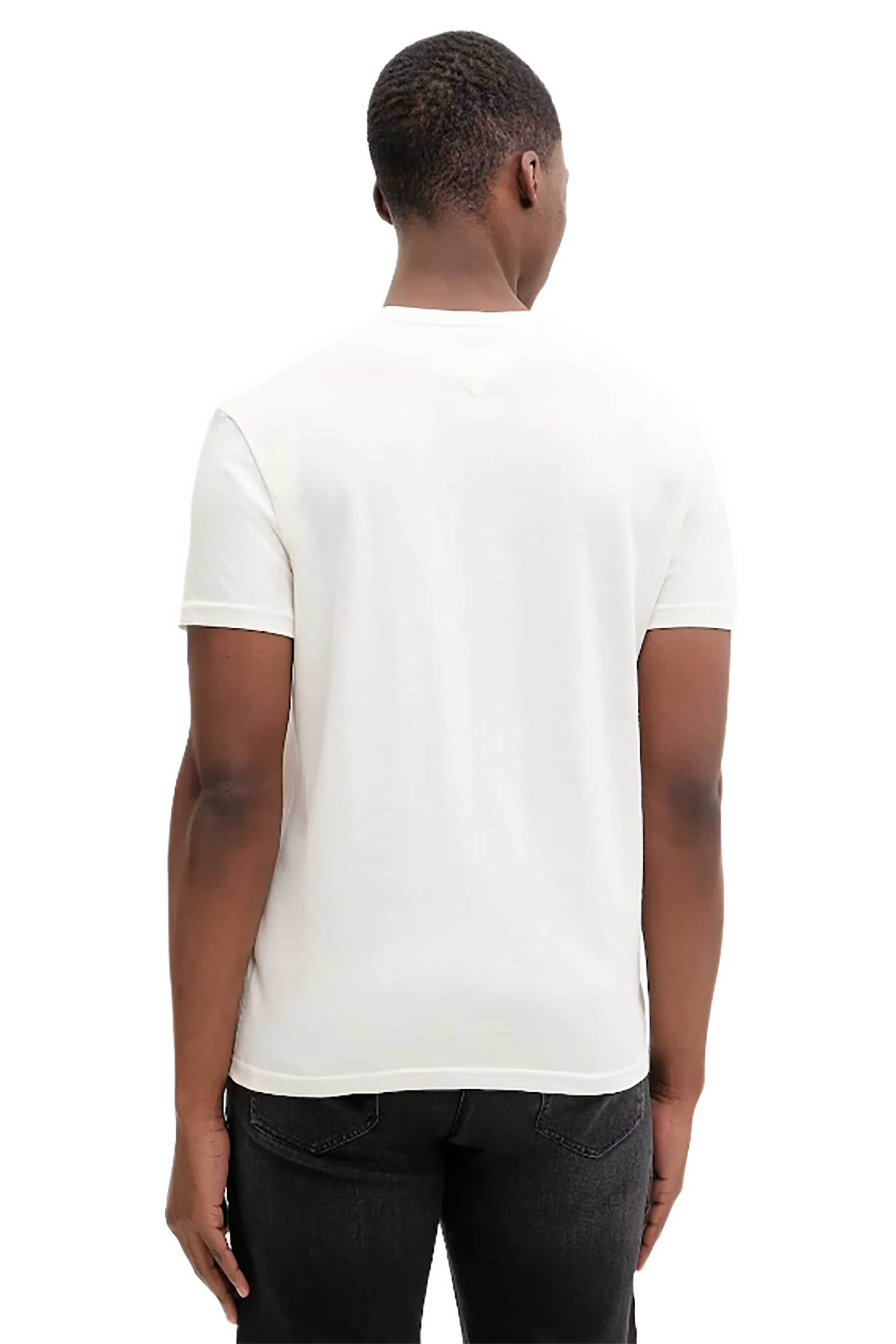Tommy Jeans Ανδρικό T-Shirt με Λογότυπο Regular Fit - Dm0Dm22317 Λευκό