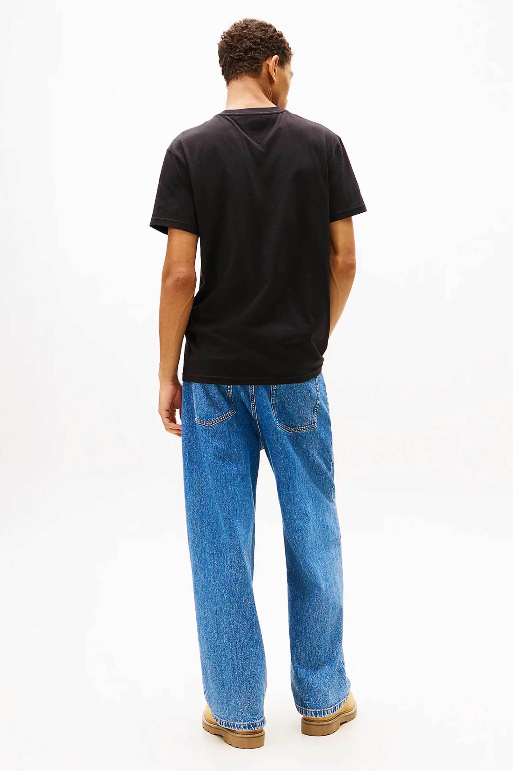 Tommy Jeans Ανδρικό T-Shirt με Λογότυπο Regular Fit - Dm0Dm22317 Μαύρο