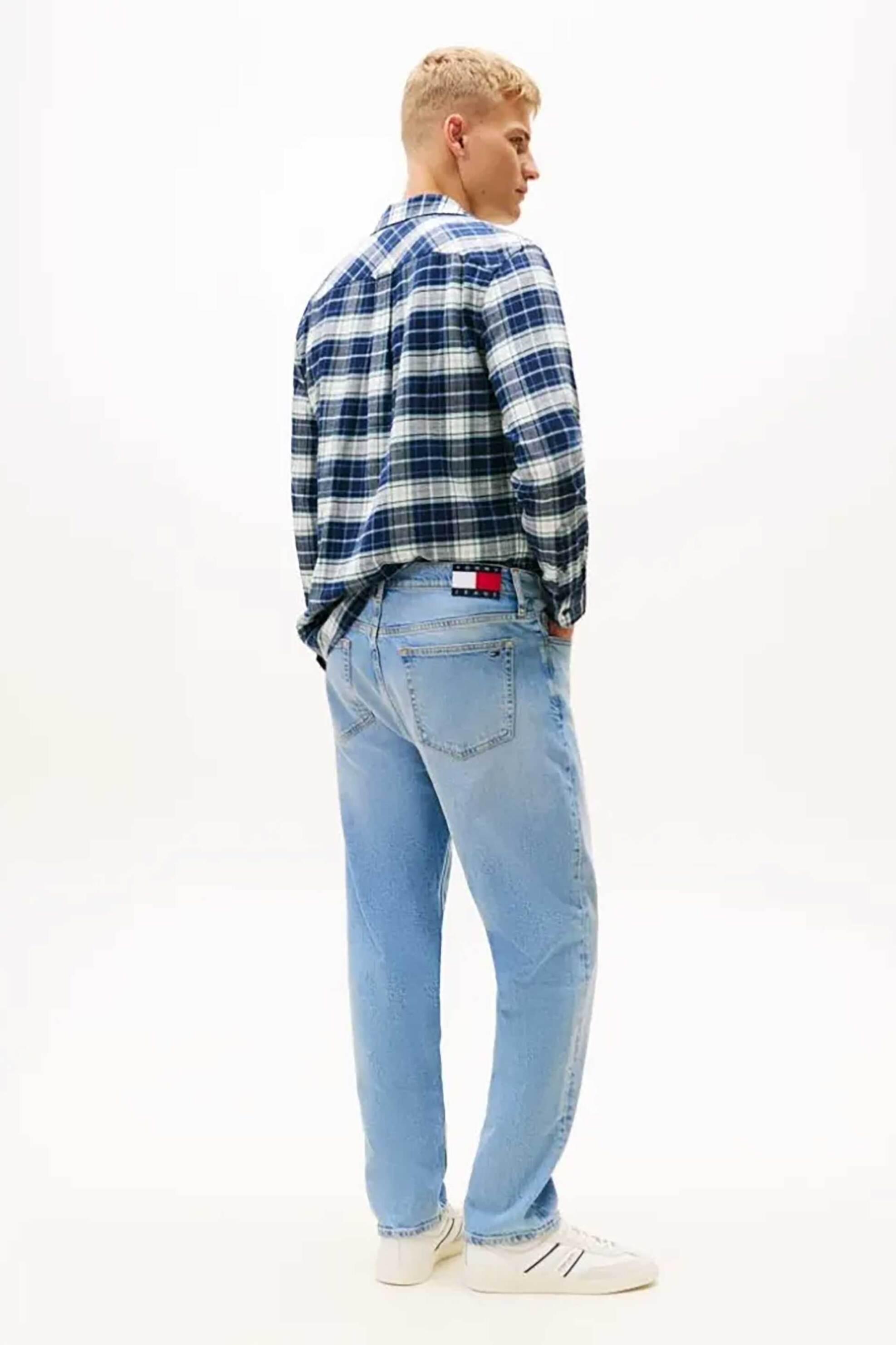 Tommy Jeans Ανδρικό Τζιν Παντελόνι Πεντάτσεπο Tappered Fit - Dm0Dm22576 Denim Blue Ανοιχτό