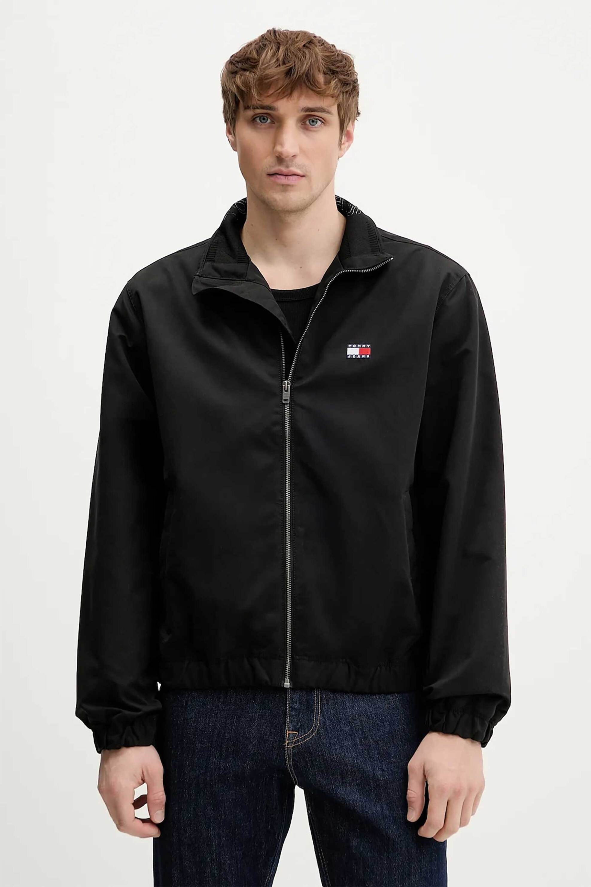 Tommy Jeans ανδρικό μπουφάν με λογότυπο Regular Fit - DM0DM22720 Μαύρο