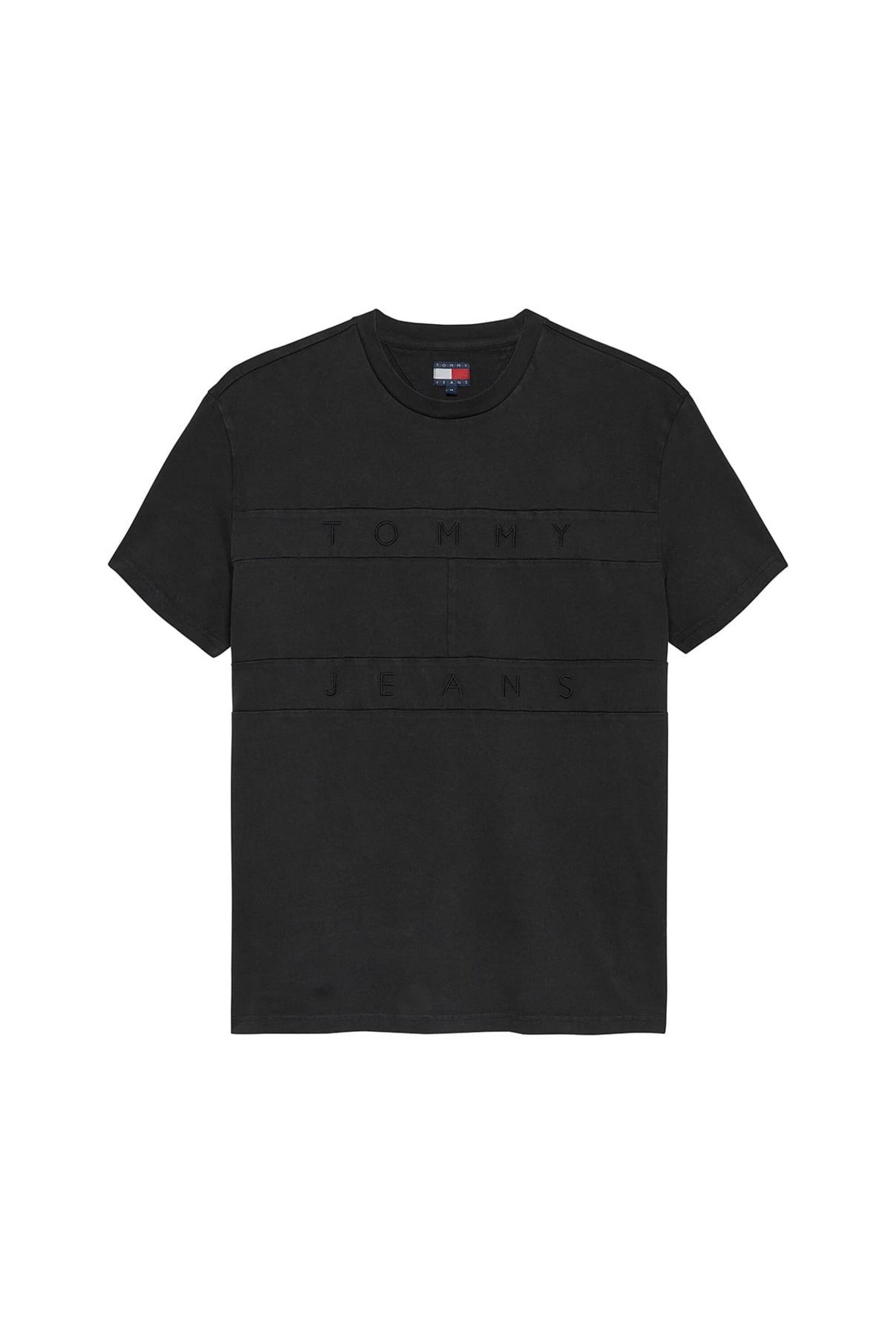 Tommy Jeans ανδρικό T-shirt με λογότυπο Regular Fit - DM0DM22312 Μαύρο