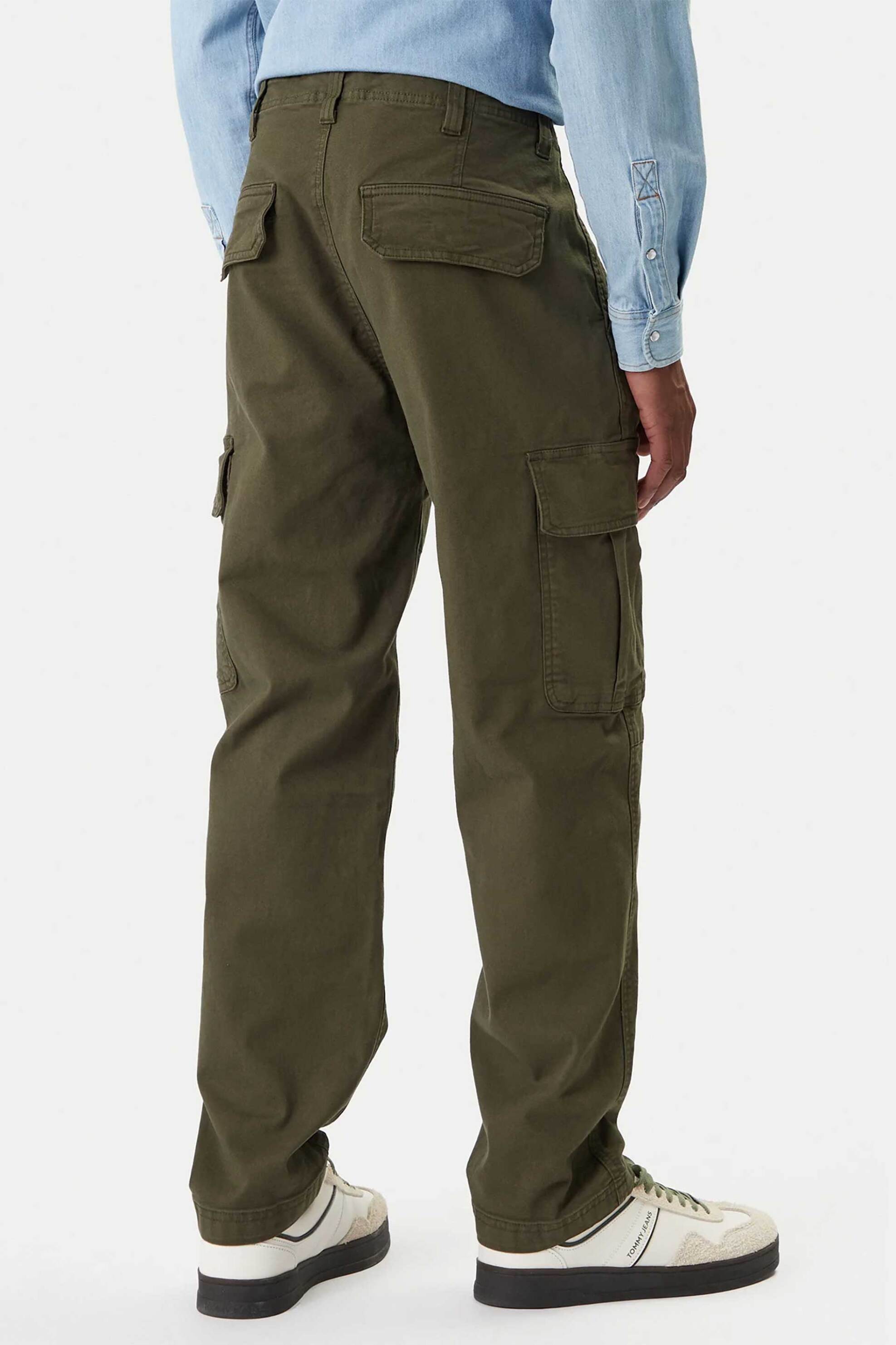 Tommy Jeans Ανδρικό Cargo Παντελόνι Μονόχρωμο Slim Fit - Dm0Dm22651 Λαδί