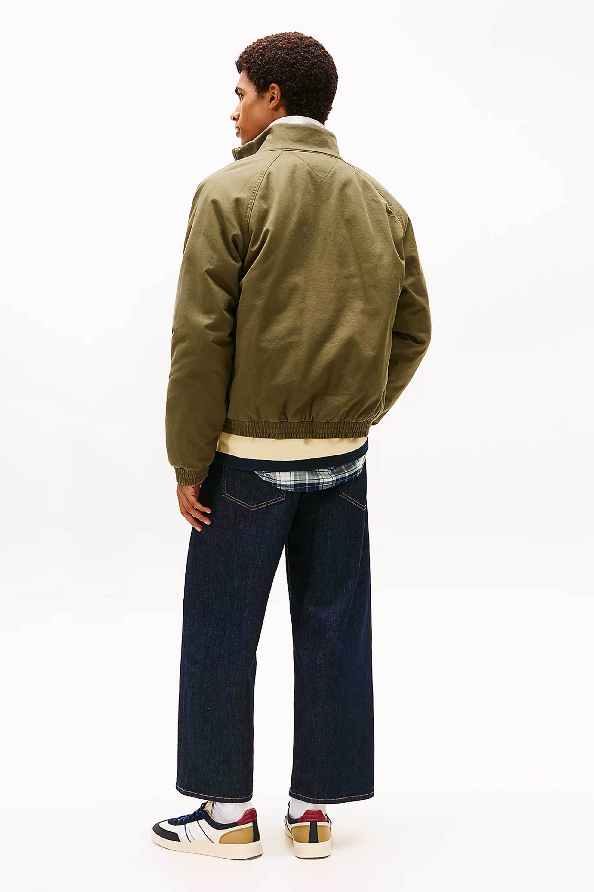 Tommy Jeans Ανδρικό Μπουφάν με Λογότυπο Relaxed Fit - Dm0Dm22712 Λαδί