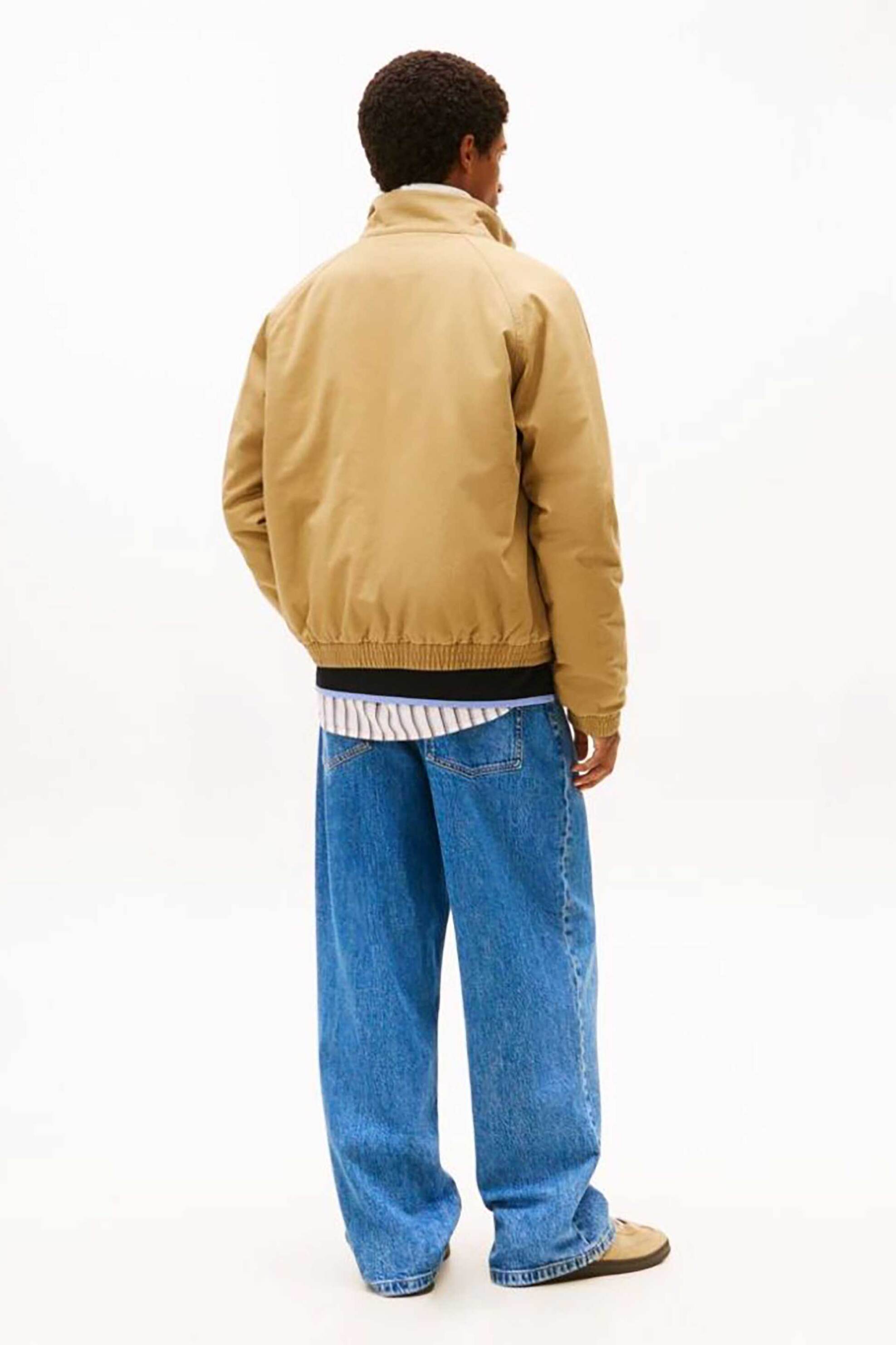 Tommy Jeans Ανδρικό Μπουφάν με Λογότυπο Relaxed Fit - Dm0Dm22712 Μπεζ