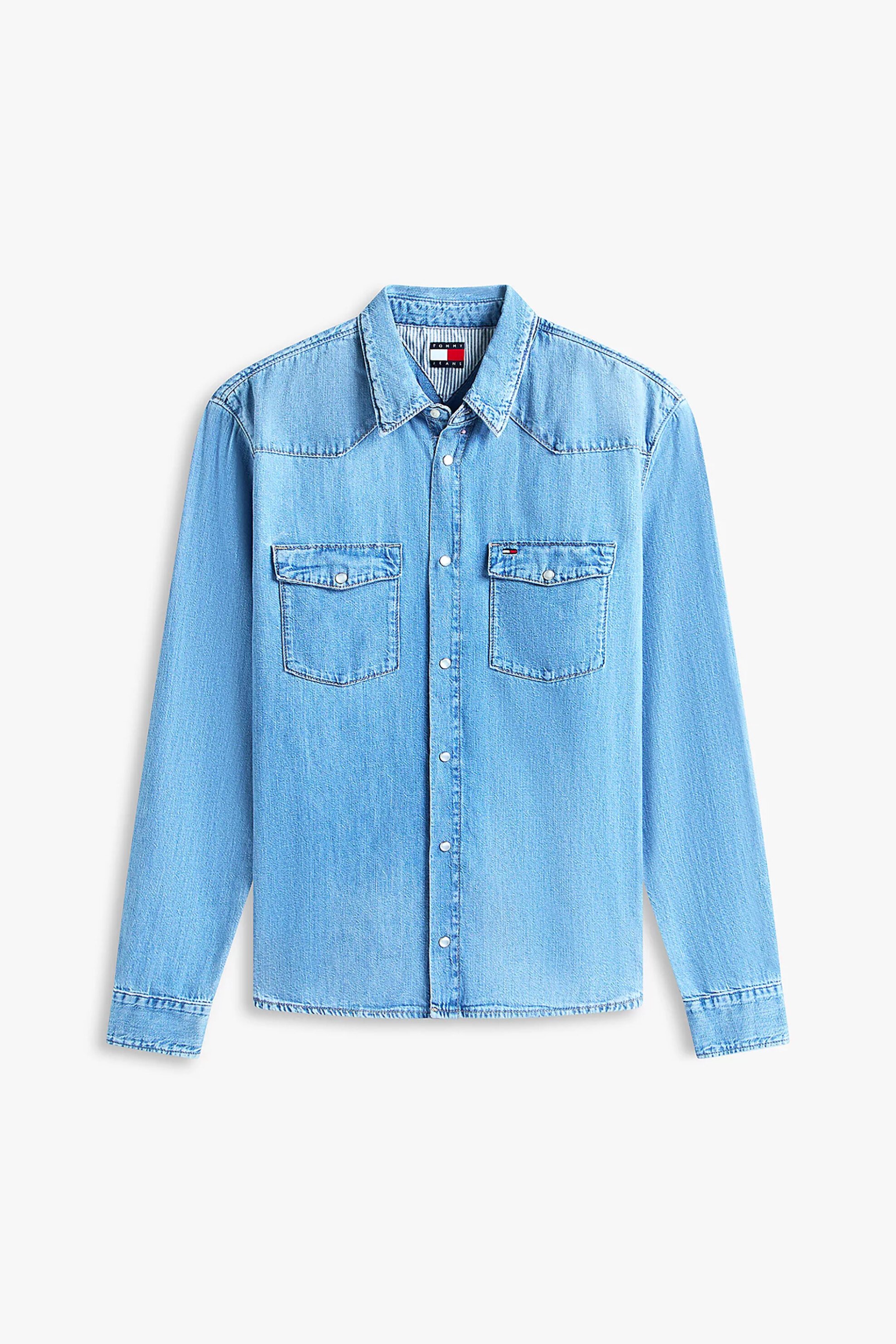 Tommy Jeans Ανδρικό Denim Πουκάμισο Regular Fit Western - Dm0Dm23029 Blue Ανοιχτό
