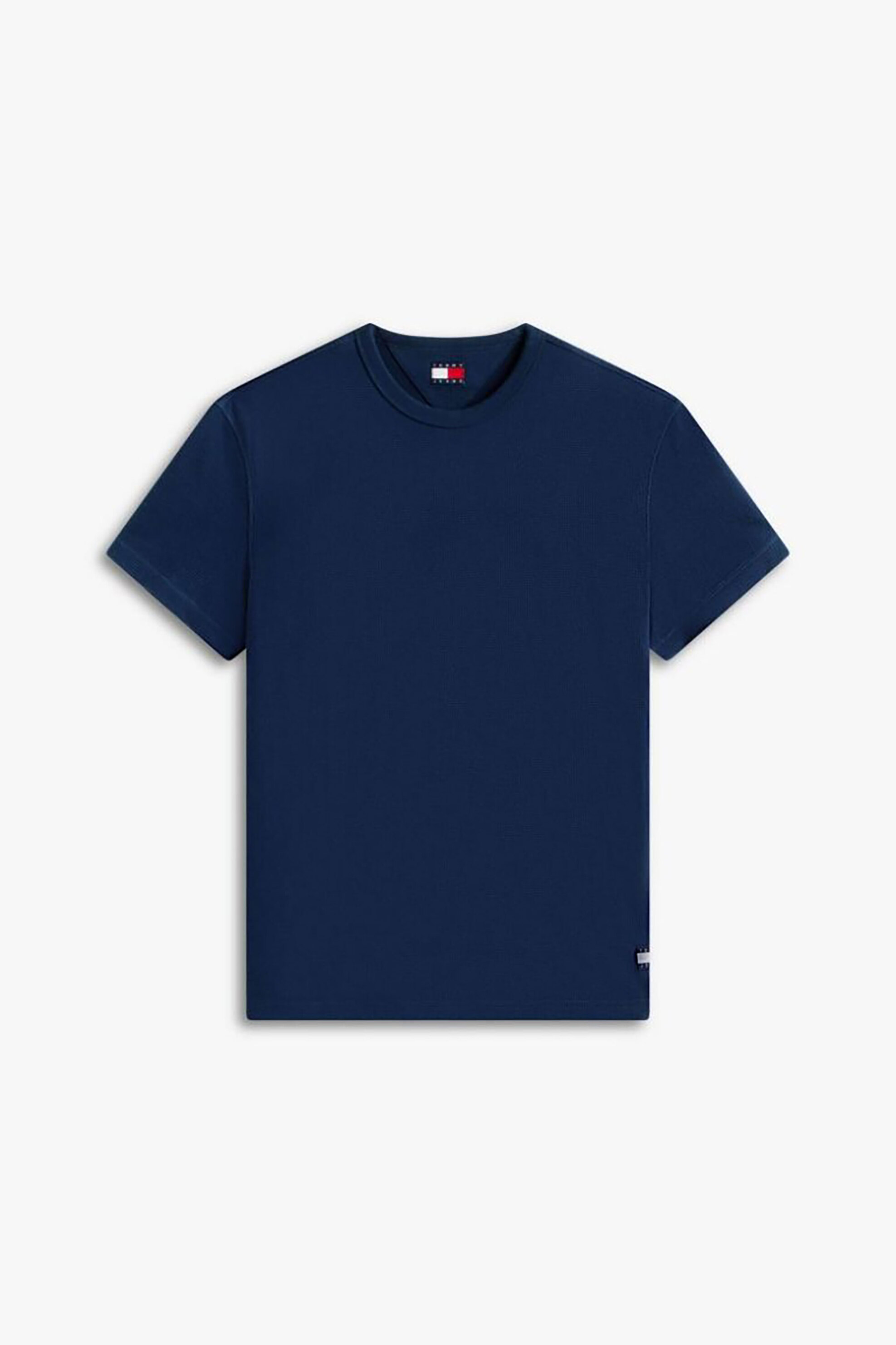 Tommy Jeans Ανδρικό T-Shirt με Waffle Πλέξη Slim Fit - Dm0Dm22529 Μπλε Σκούρο