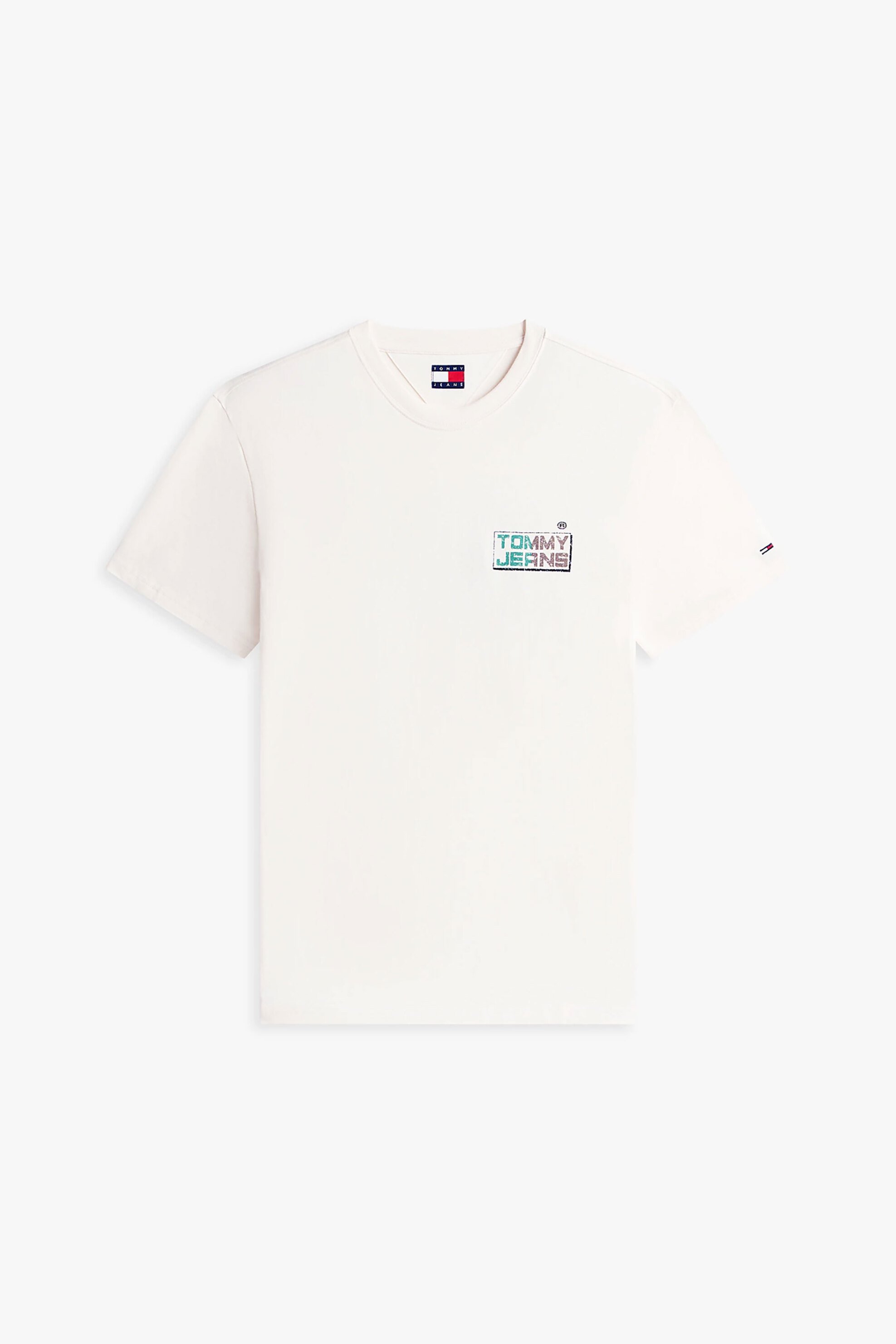 Tommy Jeans Ανδρικό T-Shirt με Logo Print Relaxed Fit - Dm0Dm22536 Λευκό