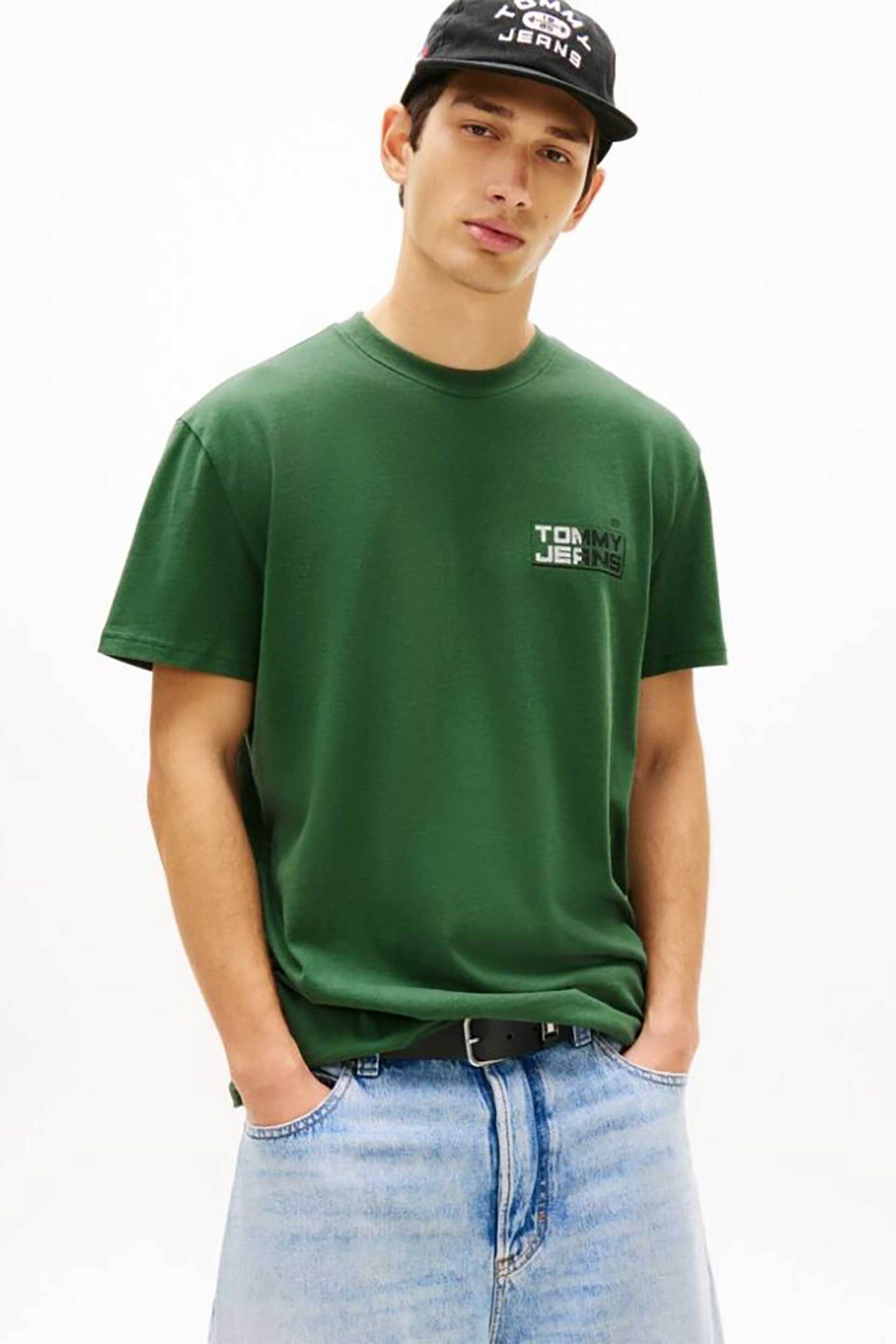 Tommy Jeans ανδρικό T-shirt με logo print Relaxed Fit - DM0DM22536 Κυπαρισσί
