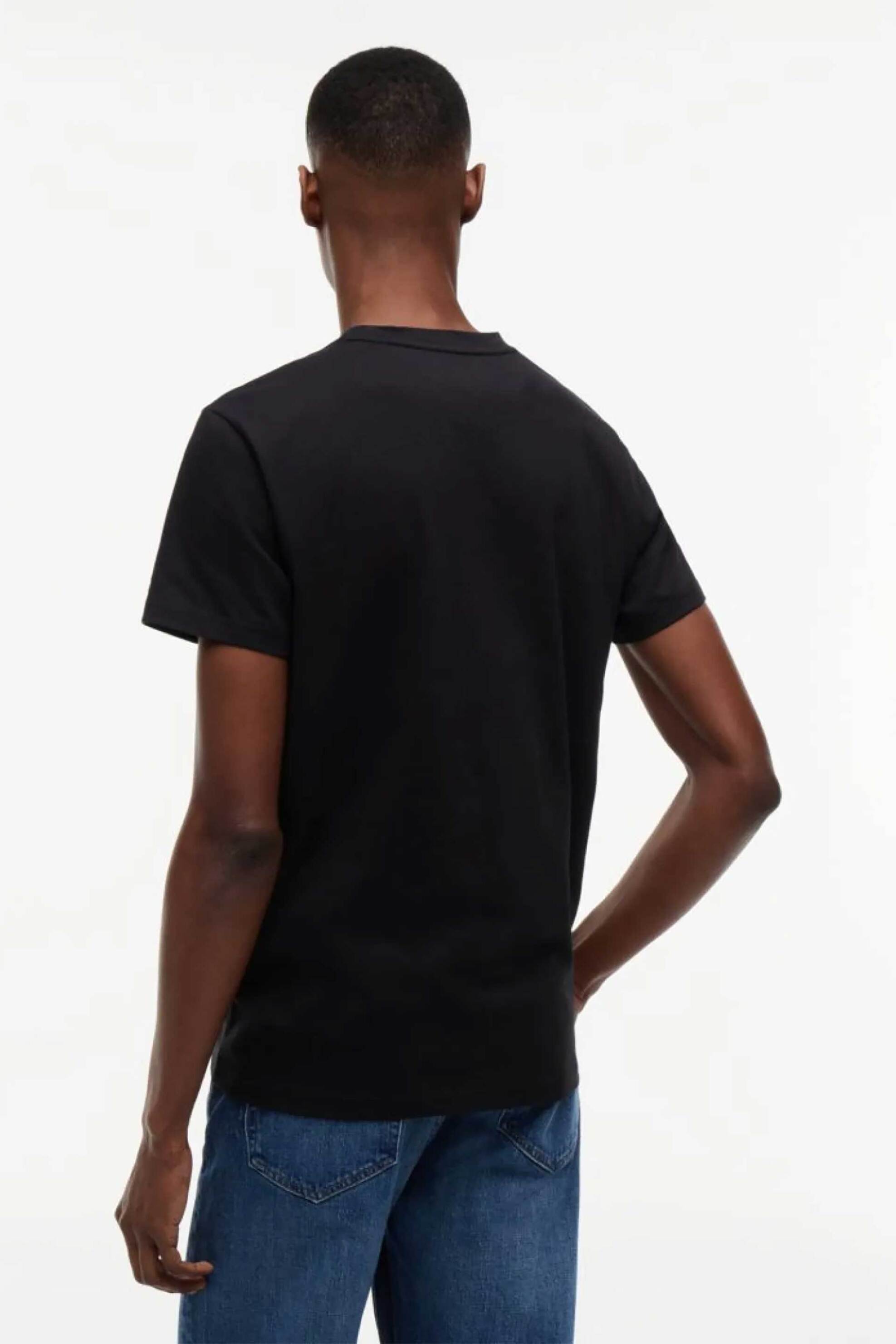 Tommy Jeans Ανδρικό T-Shirt με Signature Logo Slim Fit - Dm0Dm22538 Μαύρο