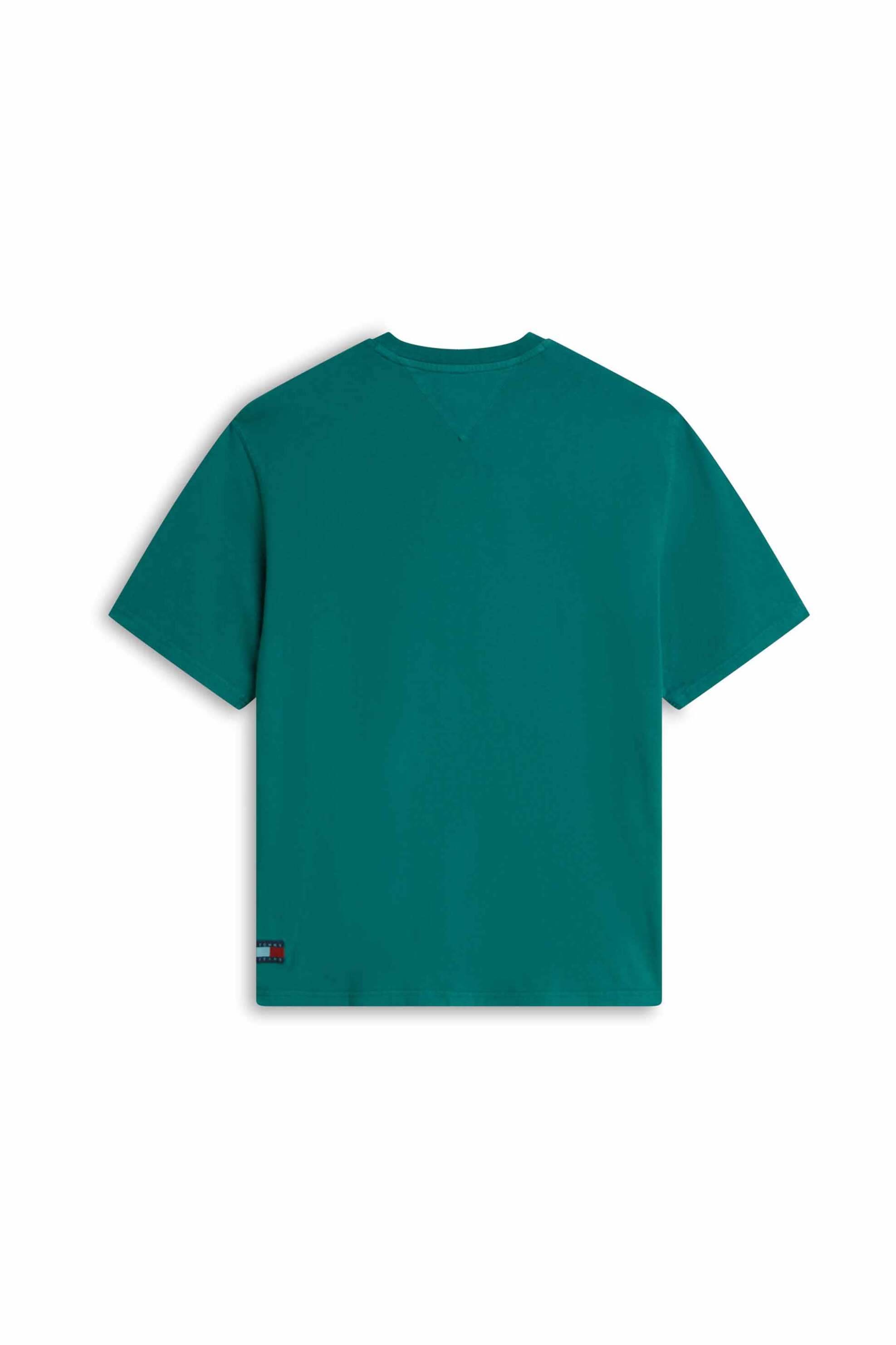 Tommy Jeans Ανδρικό T-Shirt με Ανάγλυφο Ton-Sur-Ton Λογότυπο Oversized Fit - Dm0Dm22545 Πετρόλ