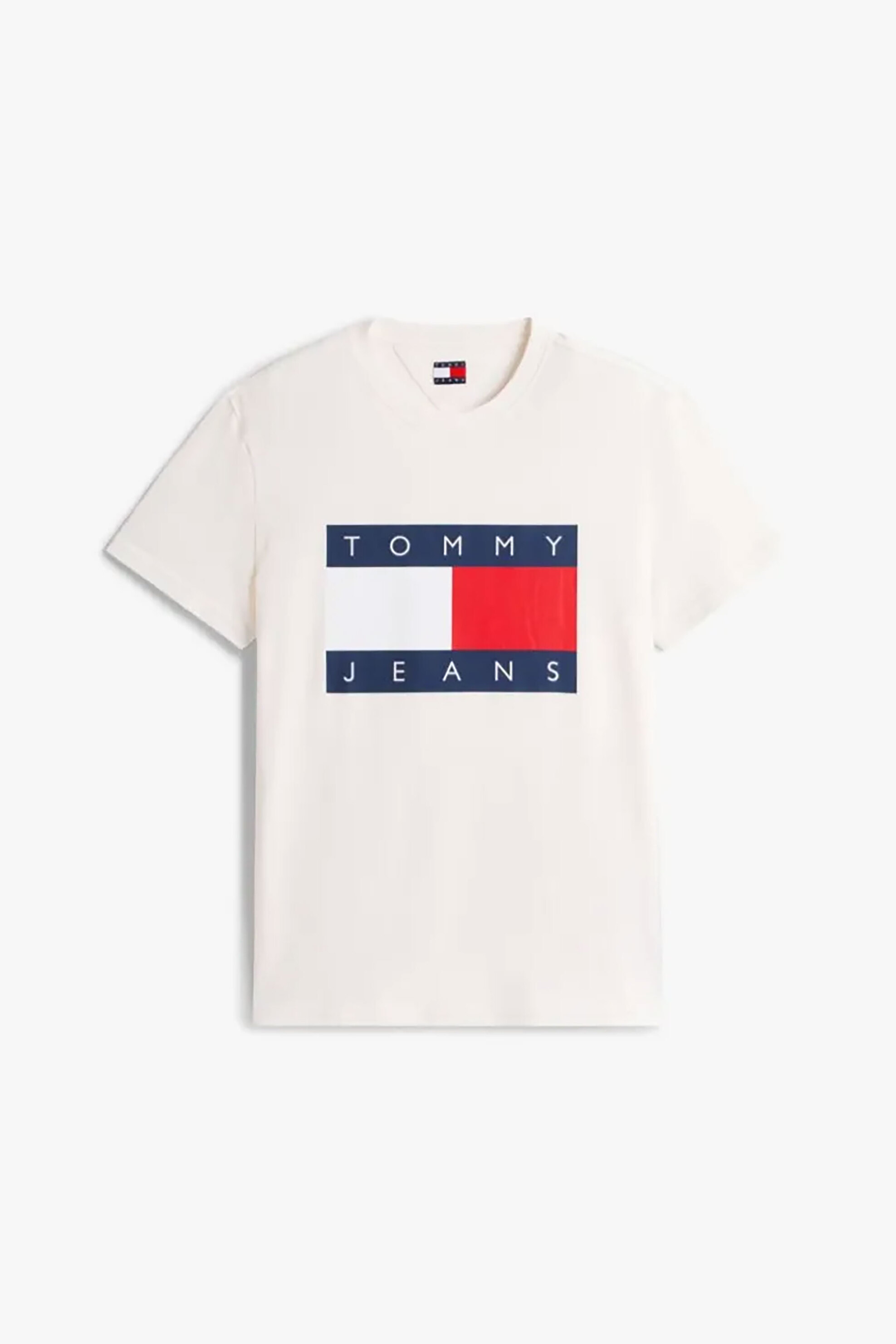 Tommy Jeans Ανδρικό T-Shirt με Λογότυπο Regular Fit - Dm0Dm22645 Λευκό