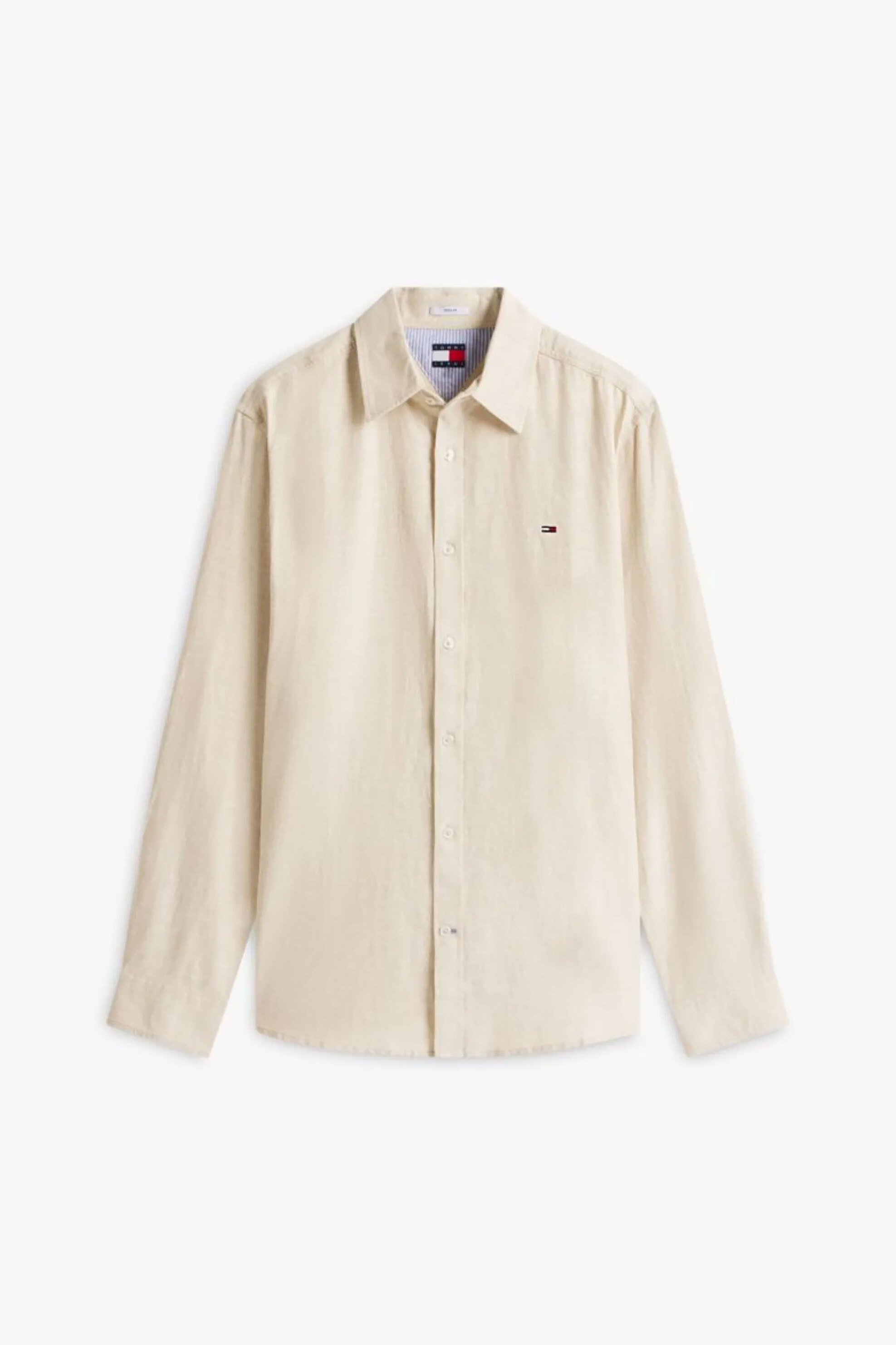 Tommy Jeans Ανδρικό Πουκάμισο με Λινό Λογότυπο Regular Fit - Dm0Dm22761 Μπεζ