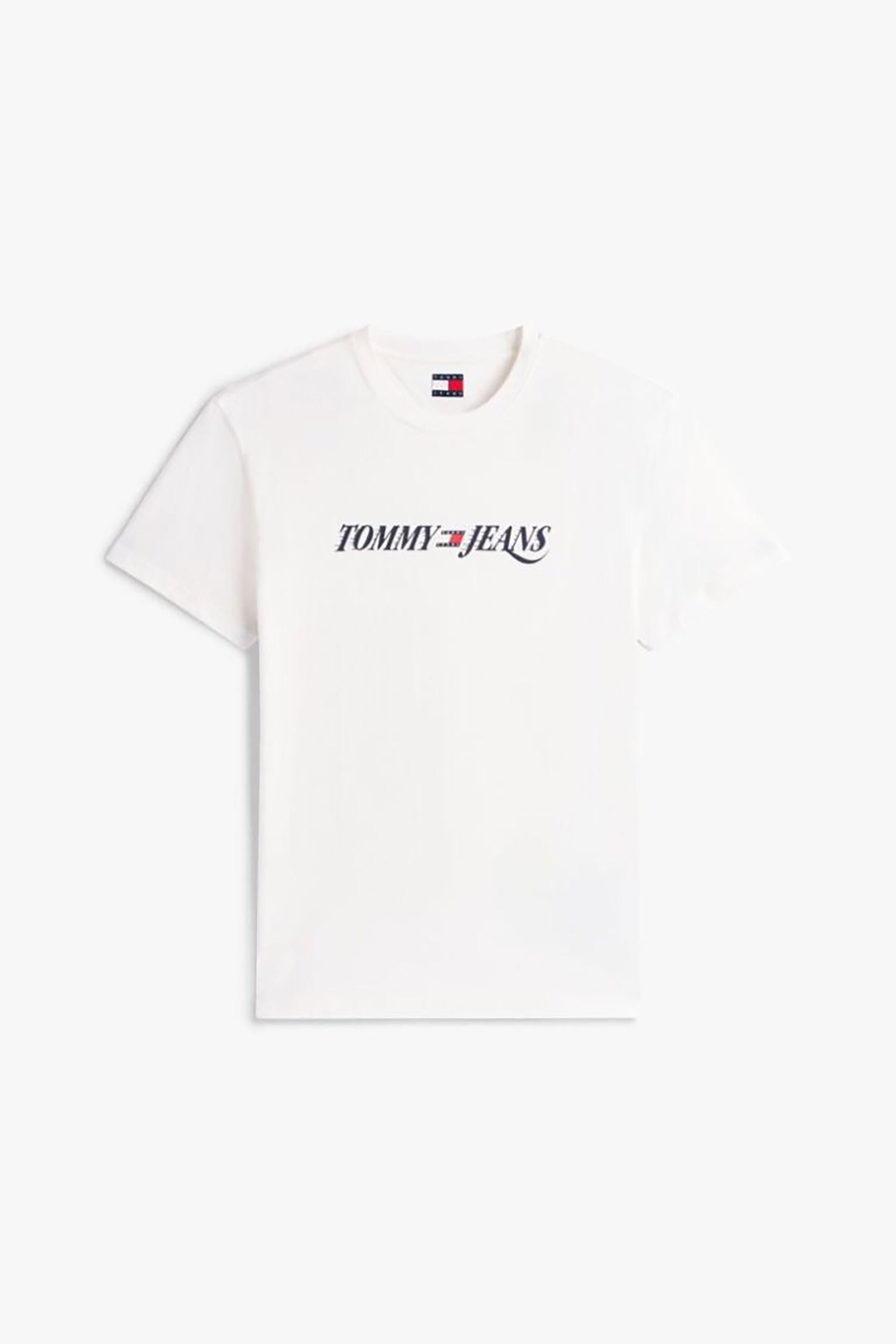 Tommy Jeans Ανδρικό T-Shirt με Λογότυπο Regular Fit - Dm0Dm22548 Εκρού