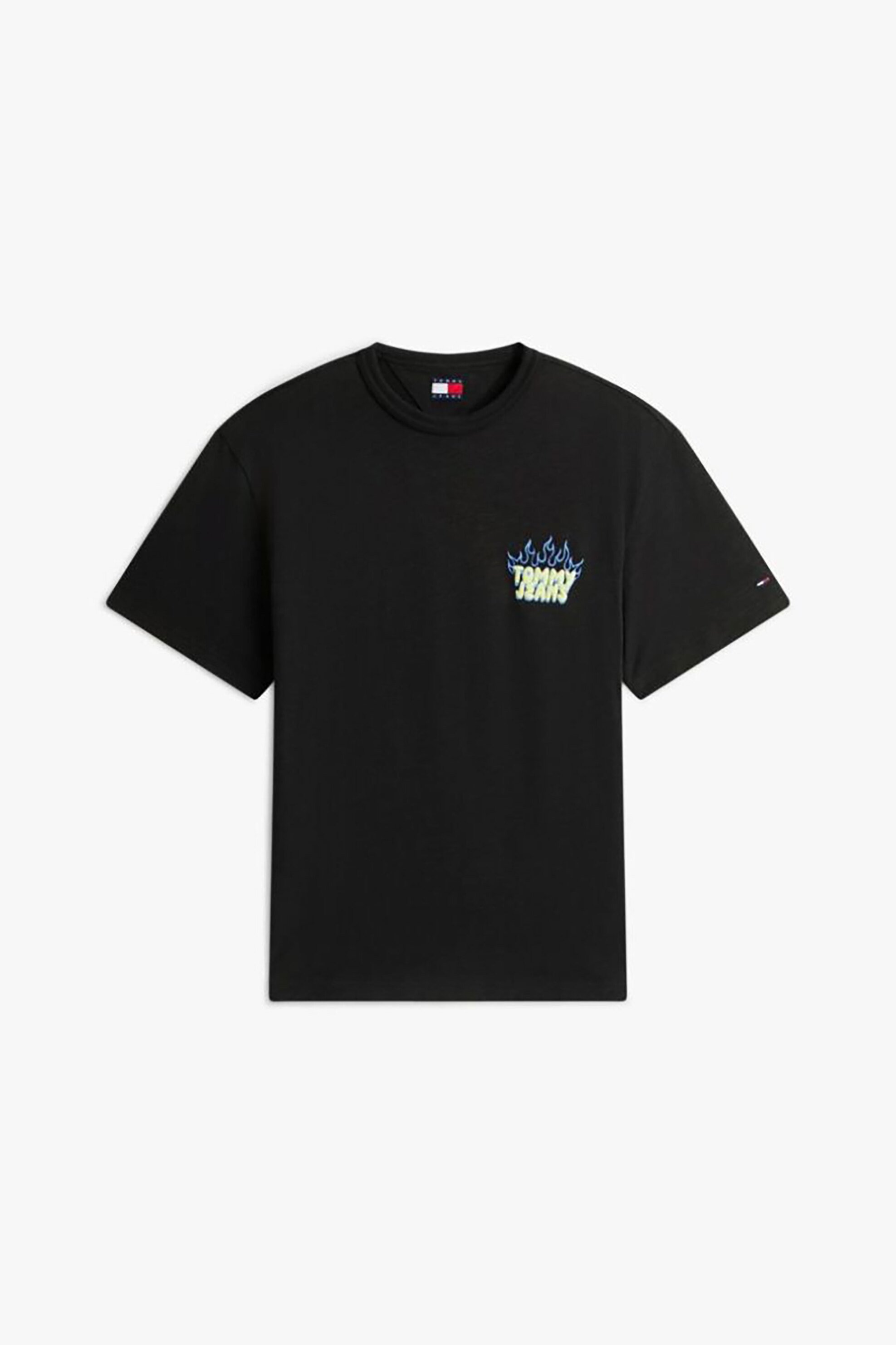 Tommy Jeans Ανδρικό T-Shirt με Logo Print Relaxed Fit Bubble - Dm0Dm22552 Μαύρο