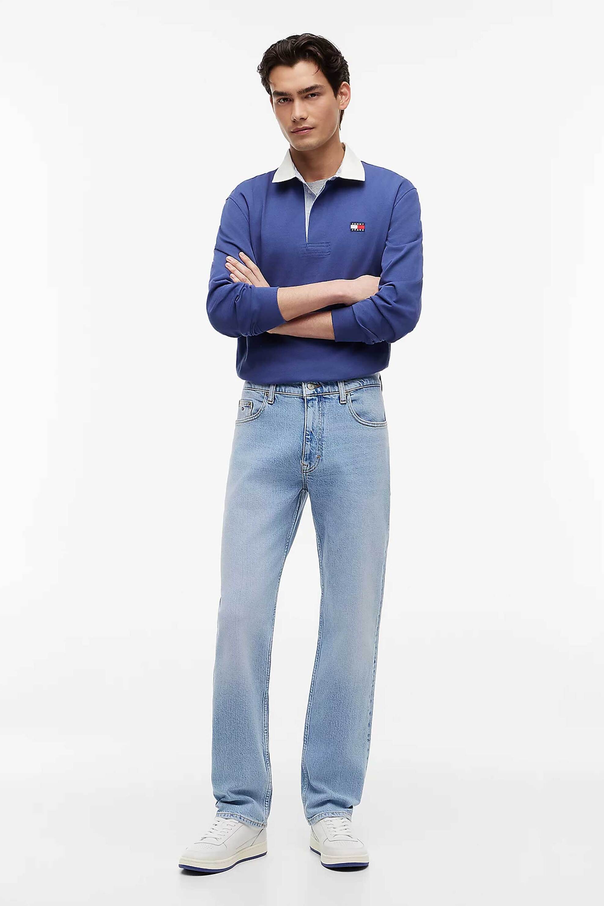 Tommy Jeans ανδρικό τζιν παντελόνι Slim Straight Fit "Ryan" - DM0DM21024 Denim Blue Ανοιχτό