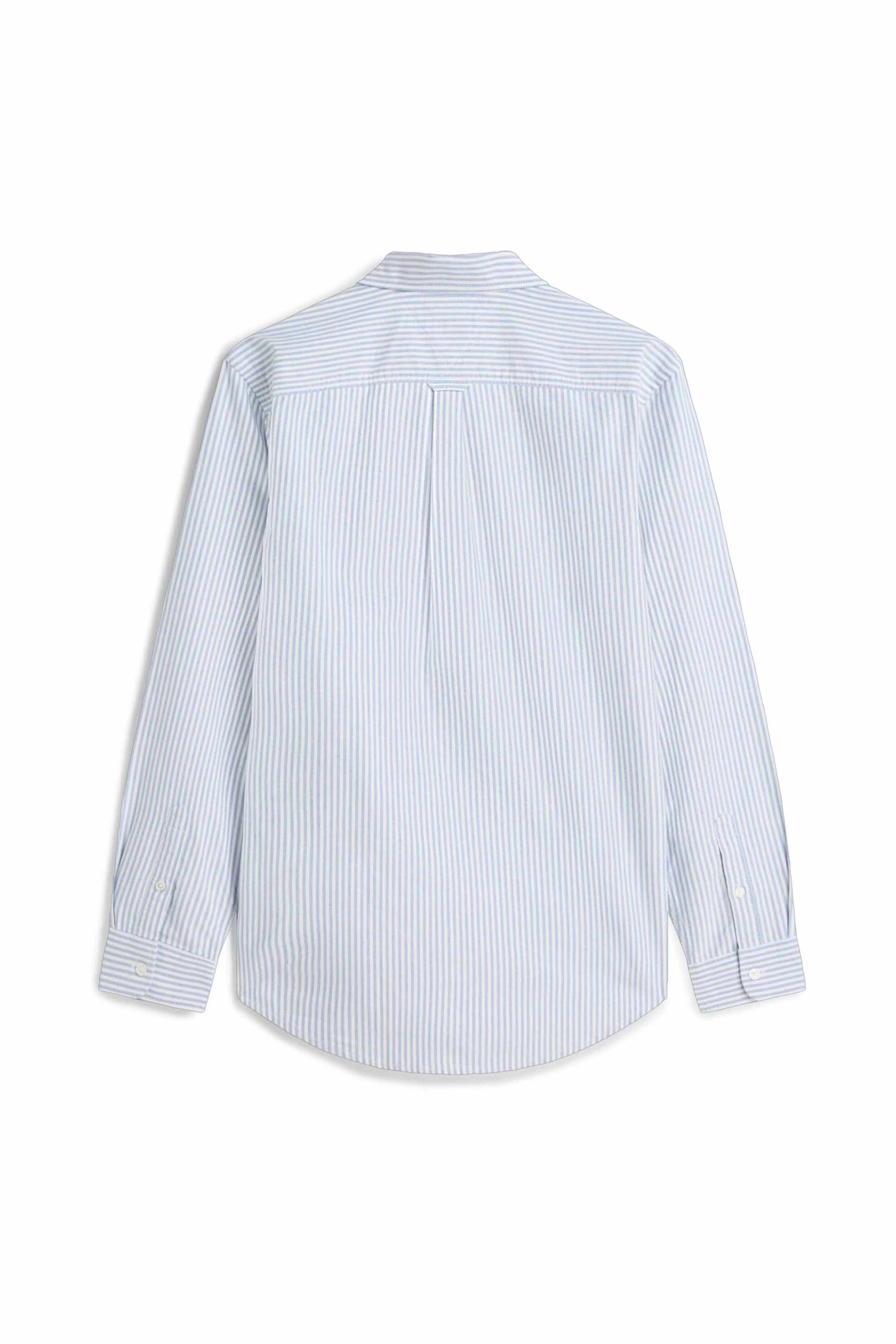 Tommy Jeans Ανδρικό Πουκάμισο Oxford Button Down με Ριγέ Σχέδιο Και Τσέπη Κεντημένο Λογότυπο Regular Fit - Dm0Dm22790 Μπλε Ανοιχτό