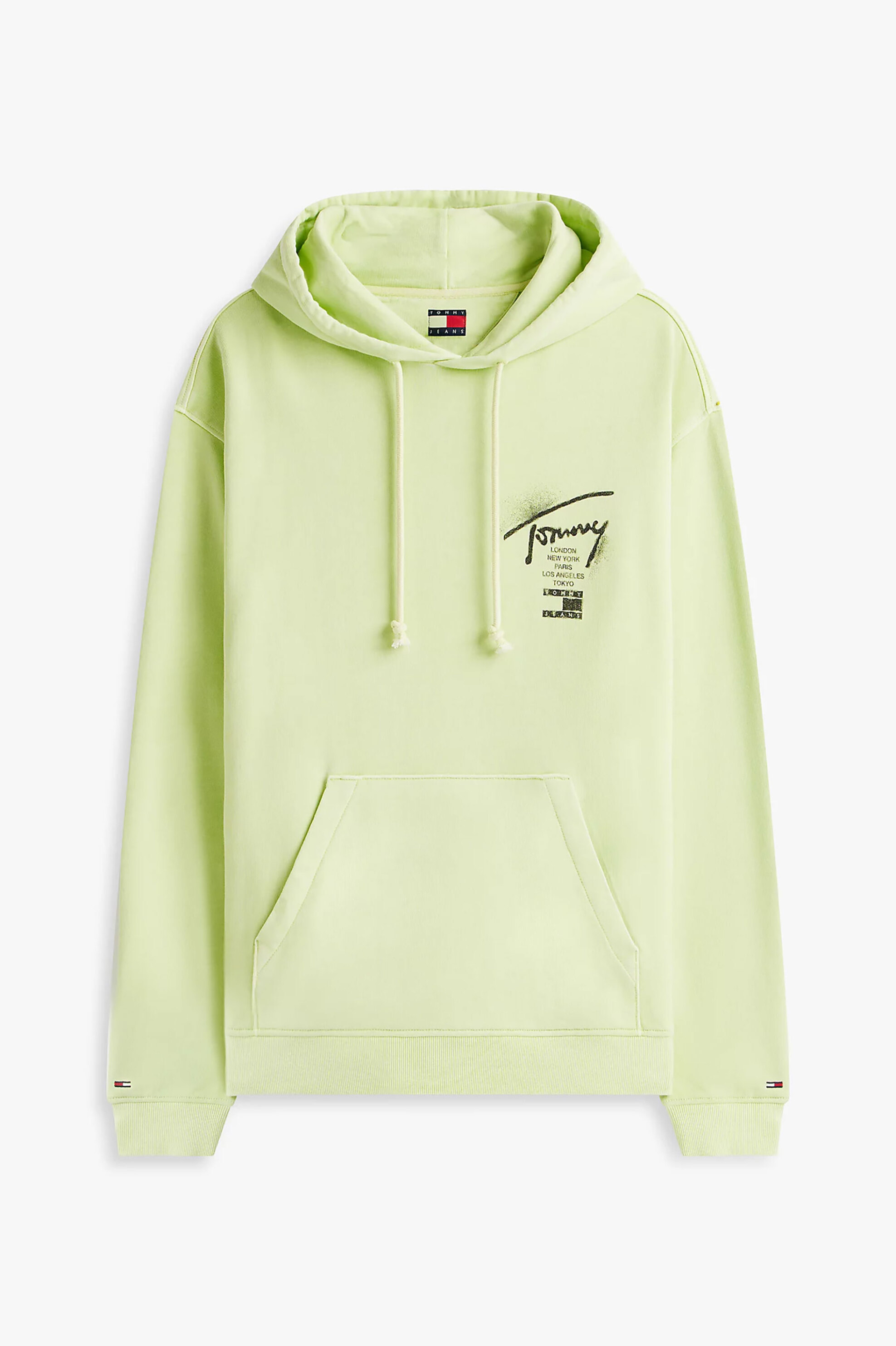Tommy Jeans Ανδρική Μπλούζα Φούτερ με Κουκούλα Signature Back Logo - Dm0Dm22840 Κίτρινο