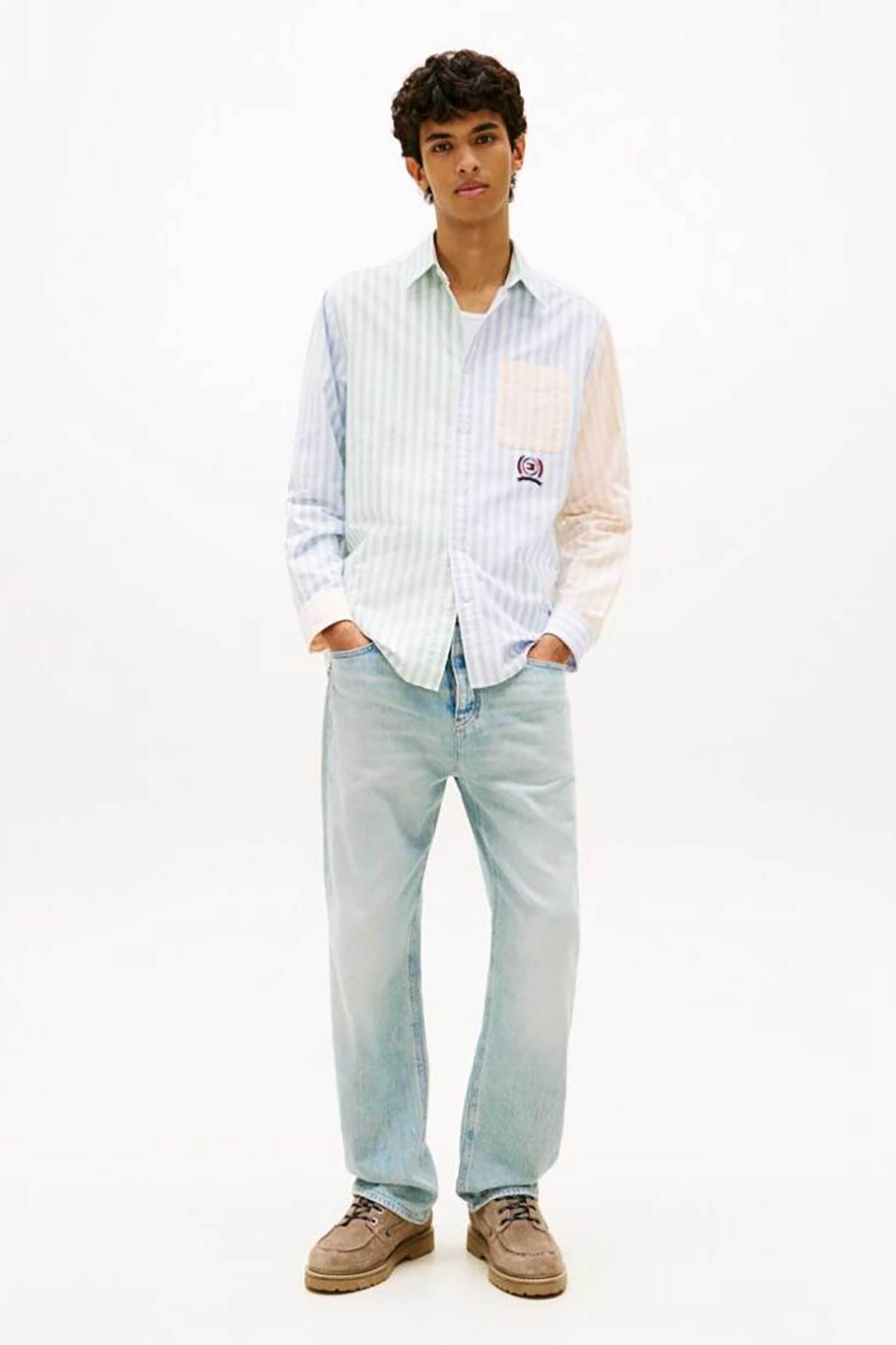 Tommy Jeans ανδρικό τζιν παντελόνι Straight Fit "Otis" - DM0DM22925 Denim Blue Ανοιχτό