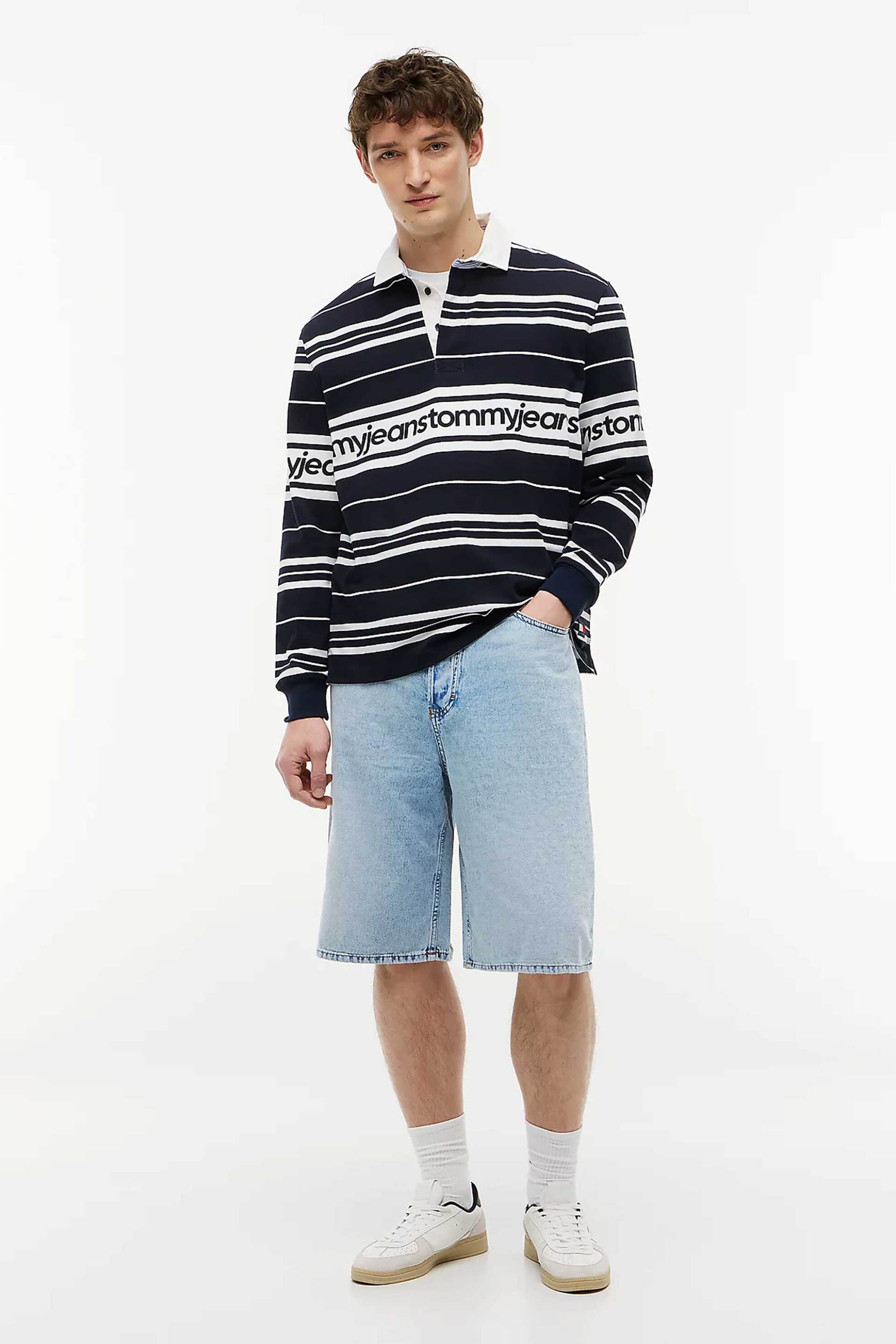Tommy Jeans ανδρική βερμούδα denim Loose Fit "Theo Faded" - DM0DM23007 Denim Blue Ανοιχτό