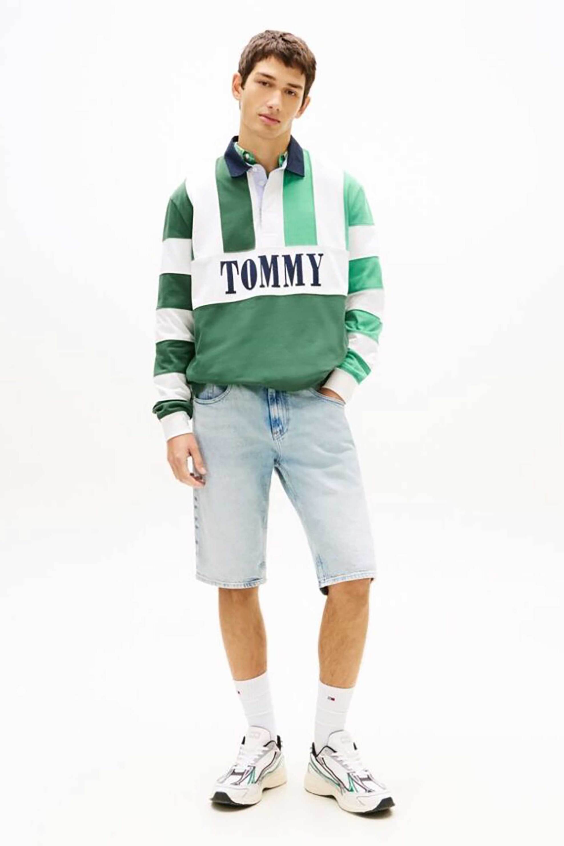 Tommy Jeans ανδρική βερμούδα denim Slim Fit "Ronnie" - DM0DM22978 Denim Blue Ανοιχτό